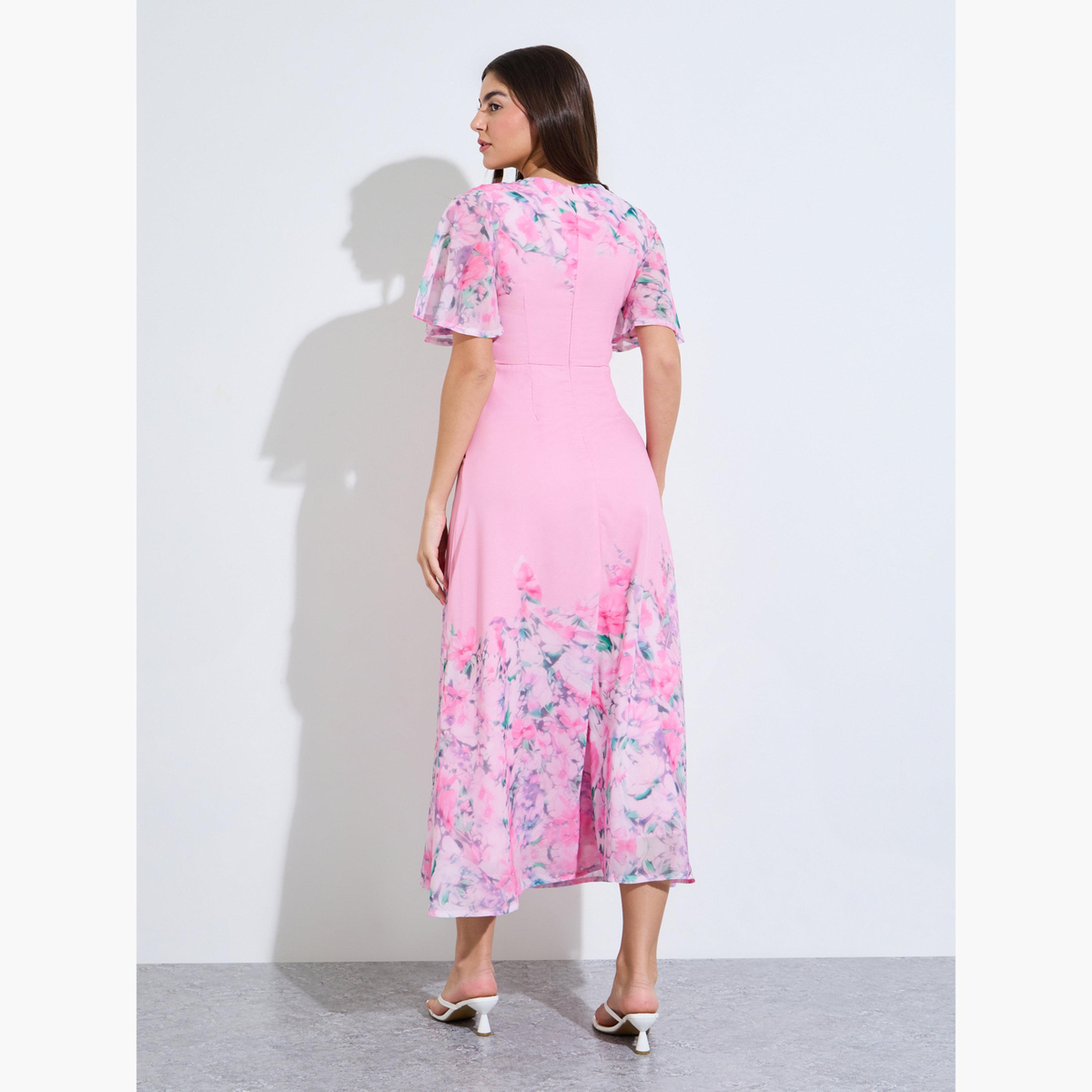 Styli Floral Print Short Sleeves A-Line Maxi Dress-women-clothing-dresses-image-4