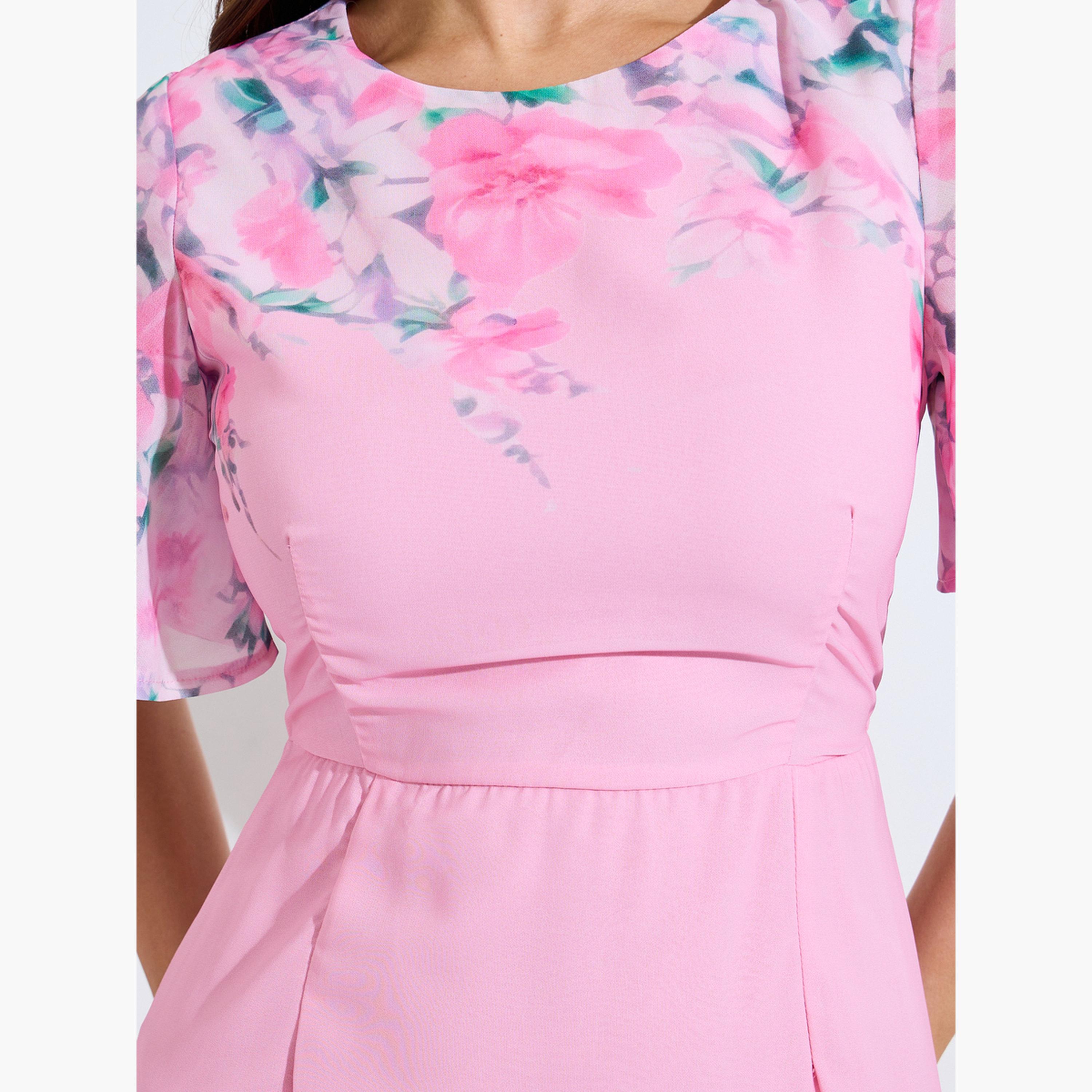 Styli Floral Print Short Sleeves A-Line Maxi Dress-women-clothing-dresses-image-5
