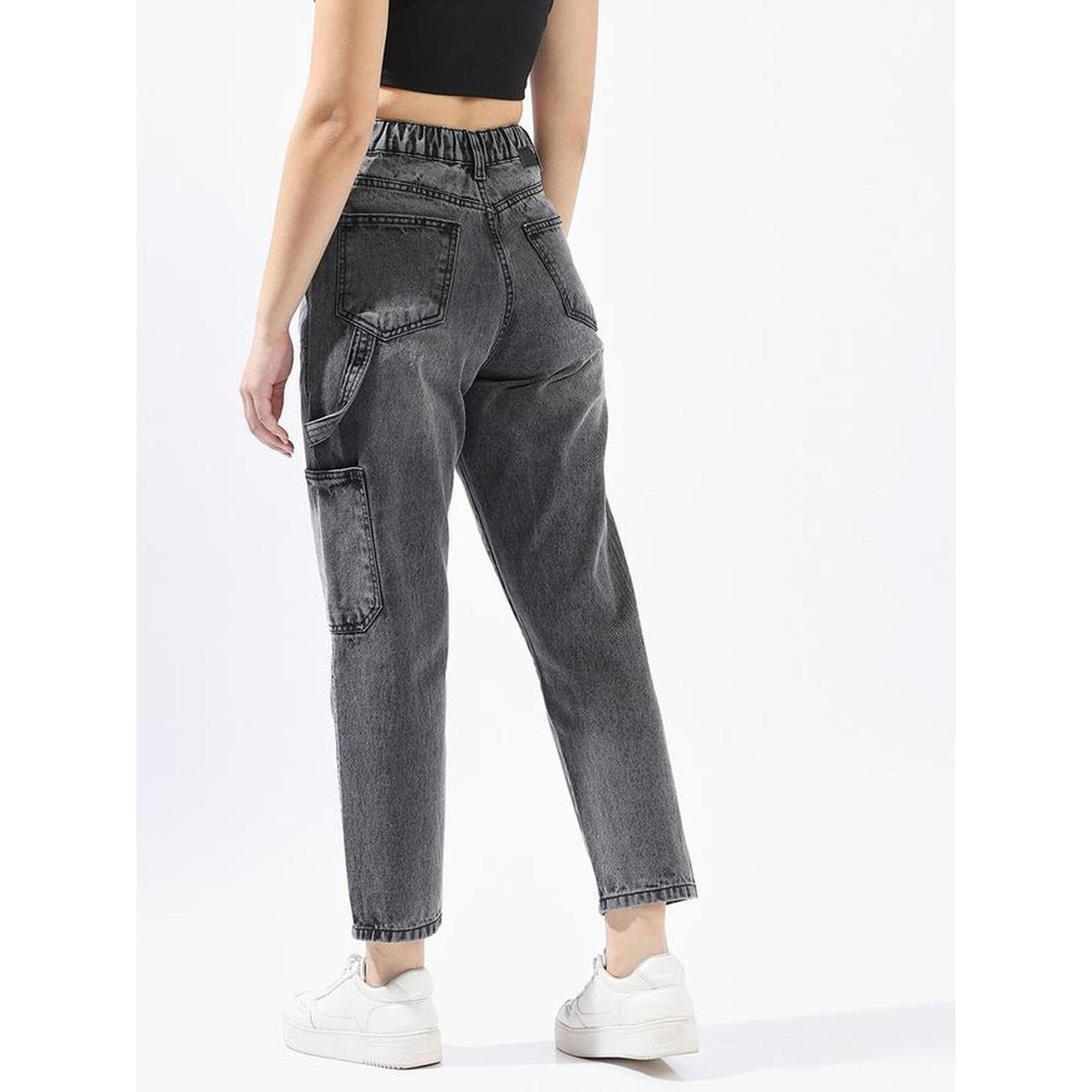High Star X Styli 100% Cotton Mom Fit Cargo Jeans-women-clothing-jeans-image-5