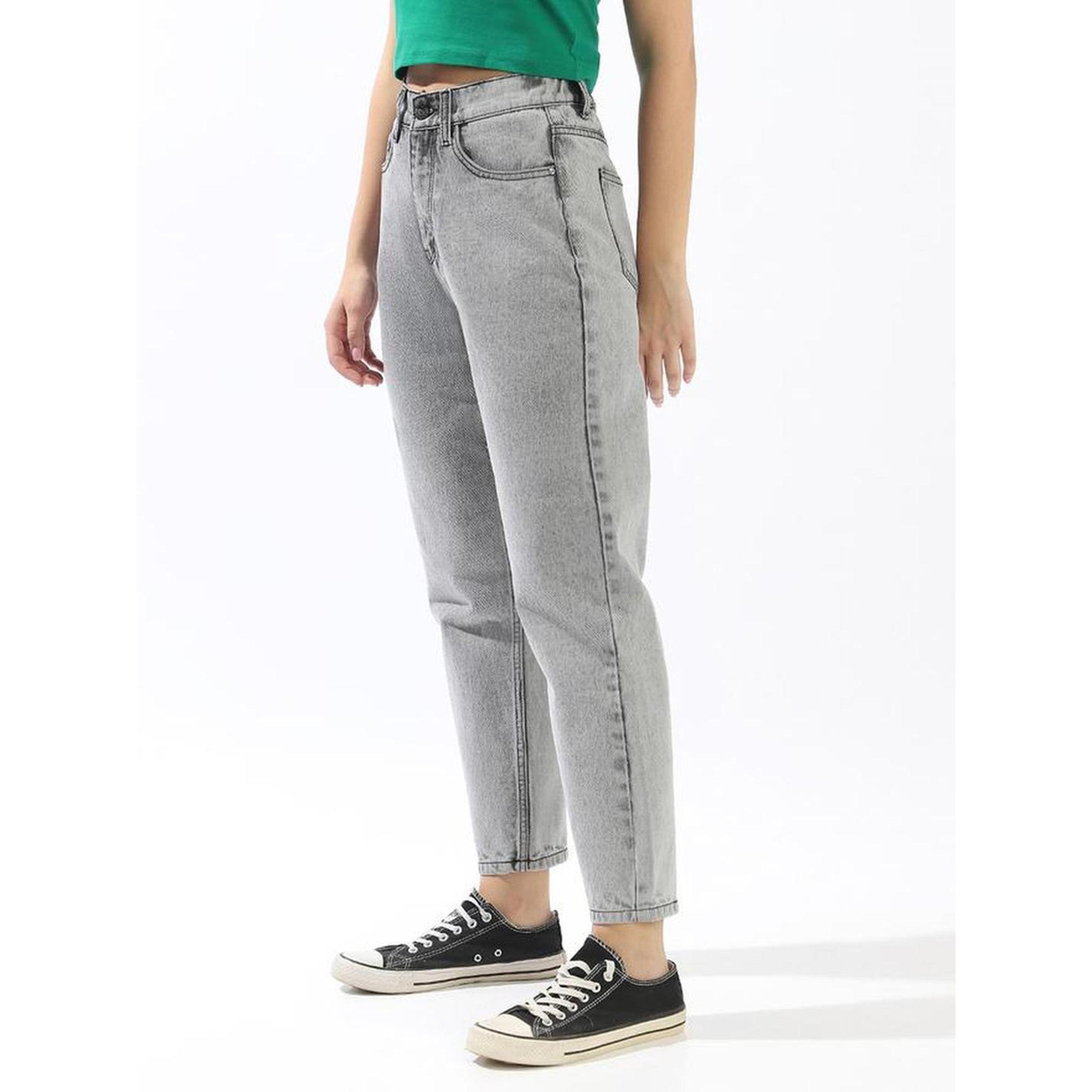 High Star 100% Cotton Textured Mom Fit Jeans-women-clothing-jeans-image-3