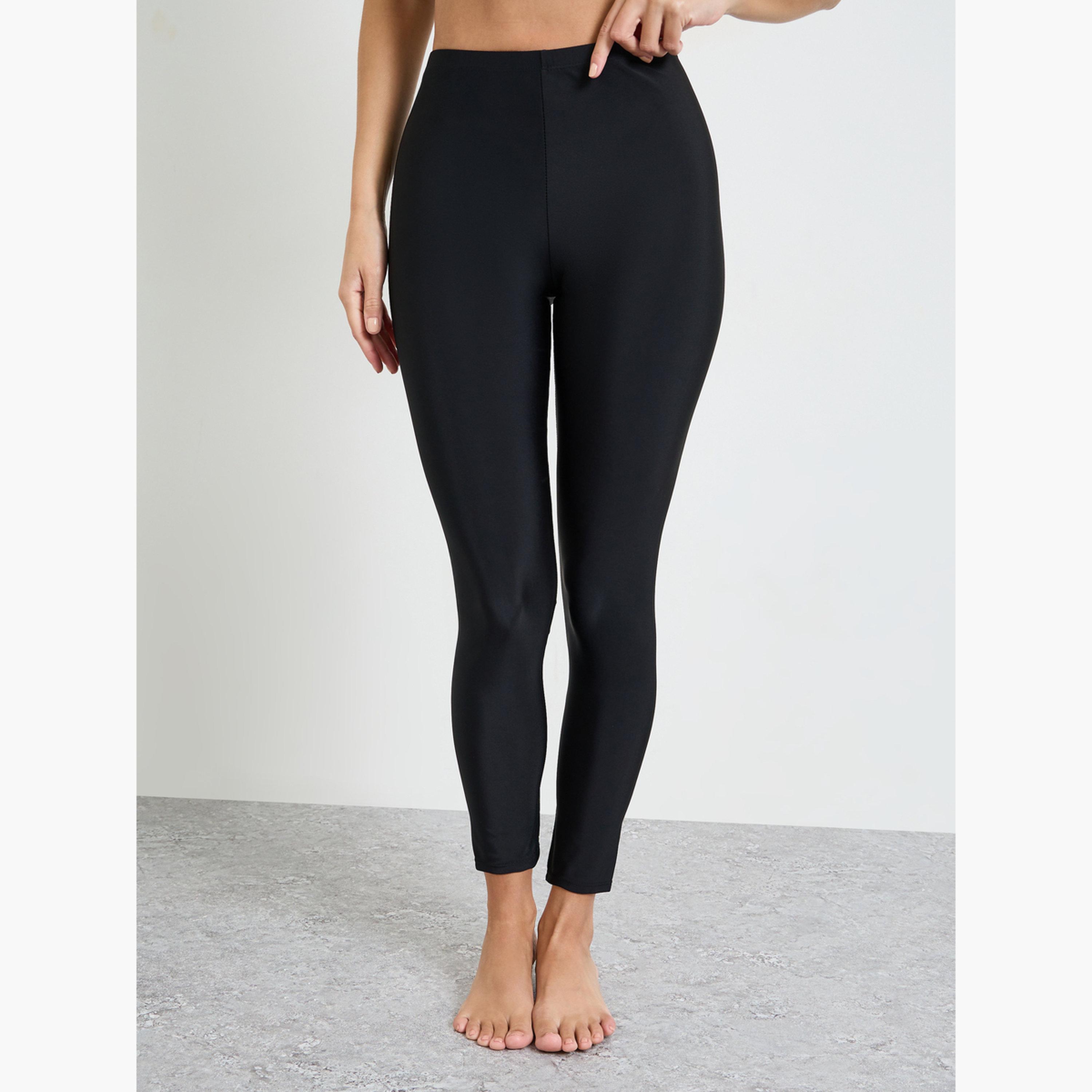 Styli Black Contrast Tie Knot Detail Tunic and Leggings Burkini Set-women-clothing-swimandbeach-beach-beachwear-image-4
