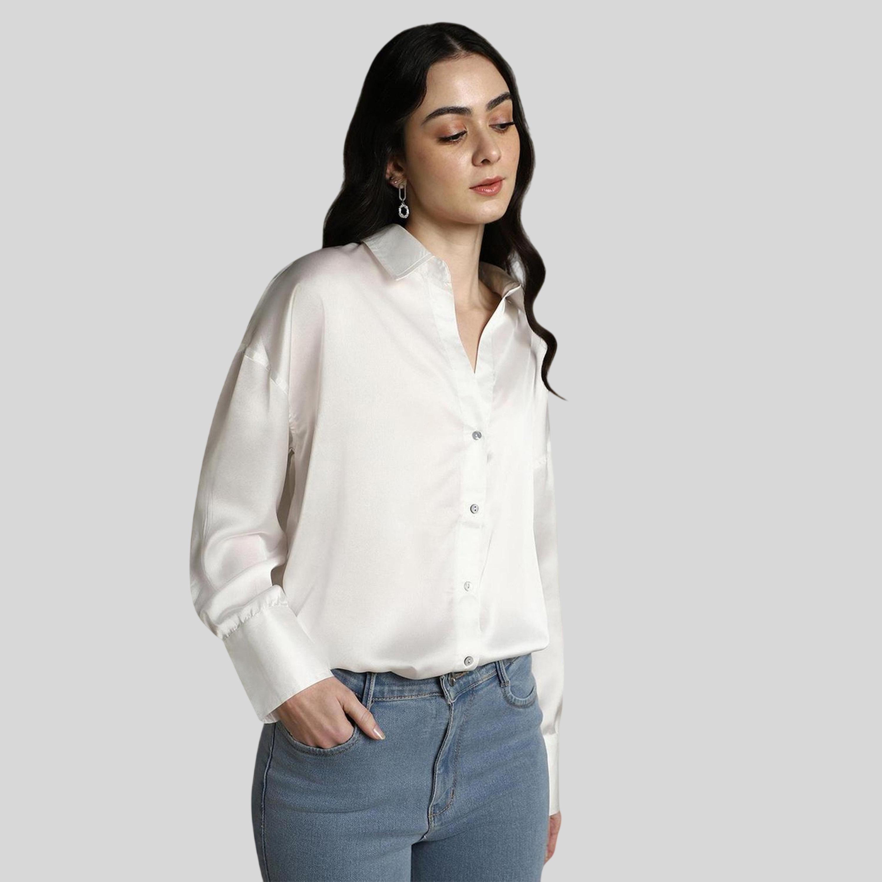 Dennis Lingo X Styli White Satin Solid Button Down Relaxed Fit Shirt-women-clothing-shirtsandblouses-shirts-image-4