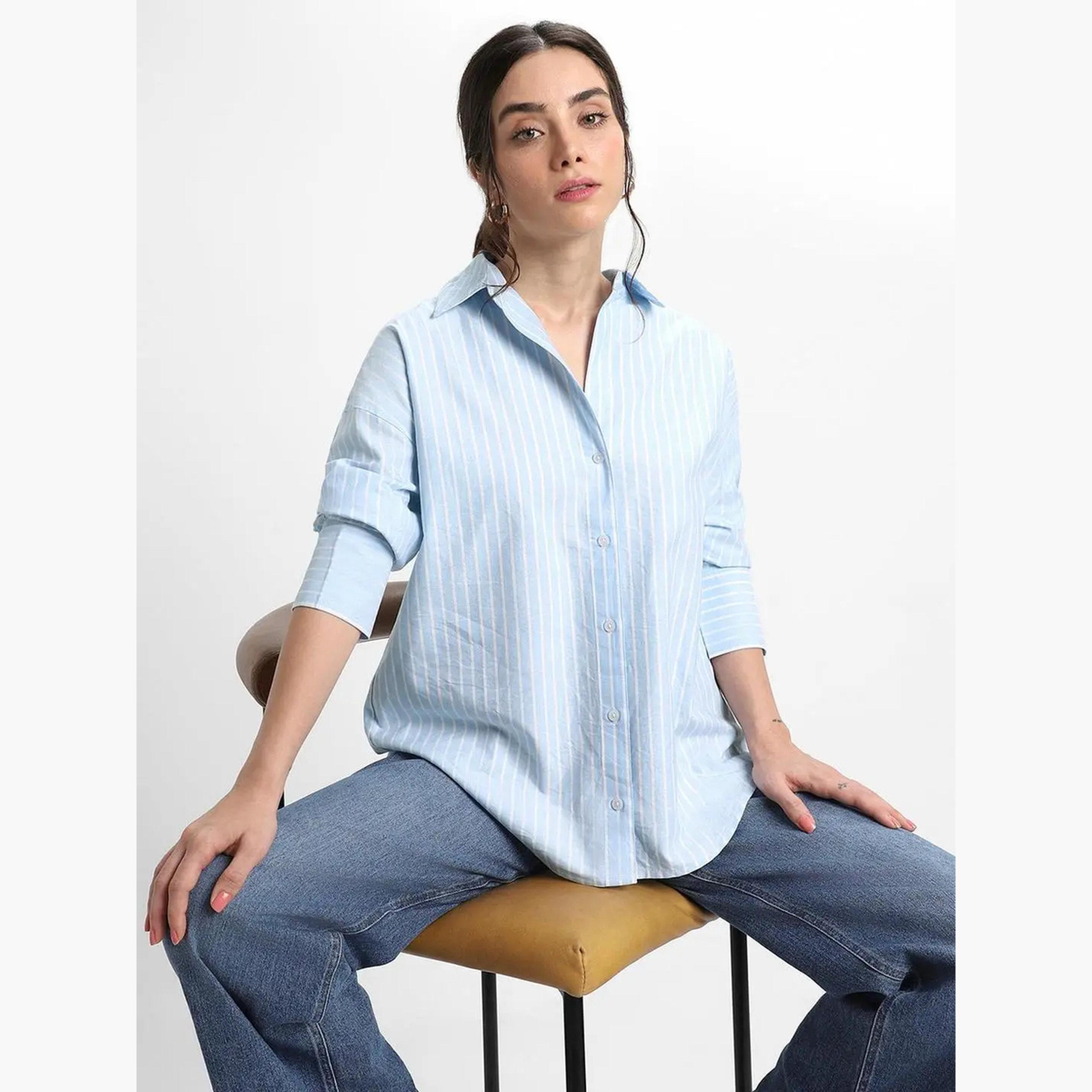 بلوزة كاجوال قطن بقصة مريحة-women-clothing-shirtsandblouses-shirts-image-3