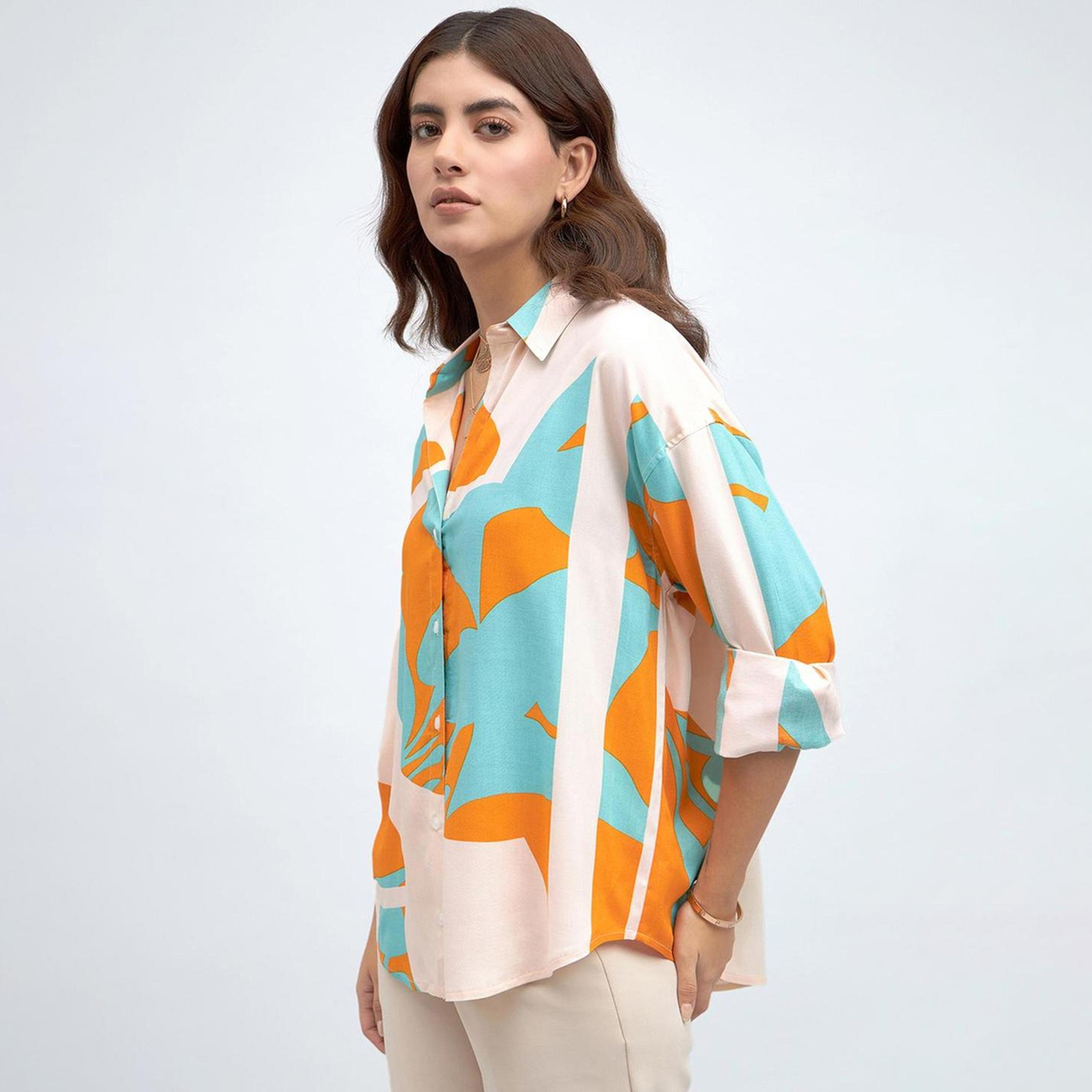 Dennis Lingo X Styli Relaxed Fit Printed Shirt-women-clothing-shirtsandblouses-shirts-image-1