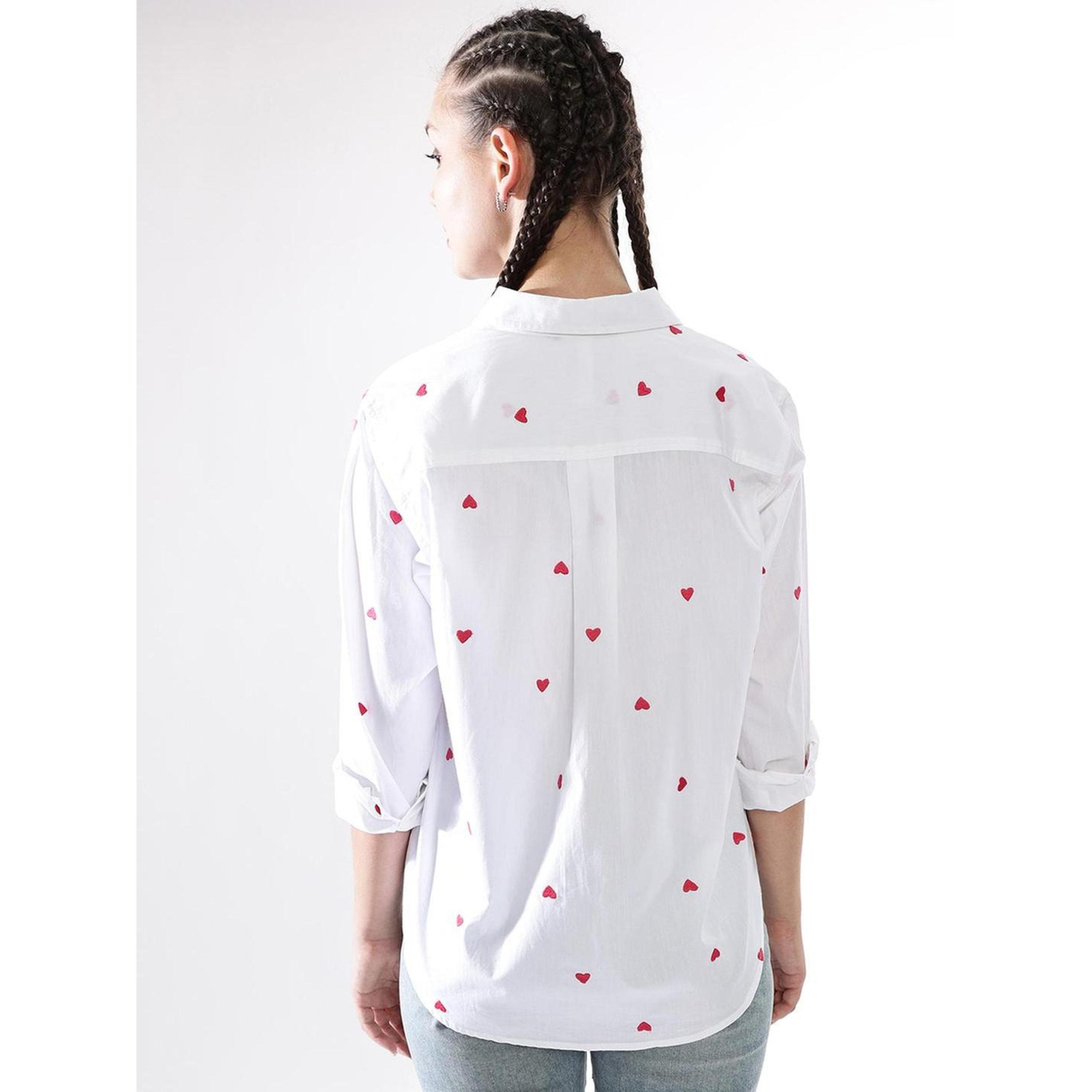 Hubberholme White Oversized Heart Embroidered Casual Shirt-women-clothing-shirtsandblouses-shirts-image-5