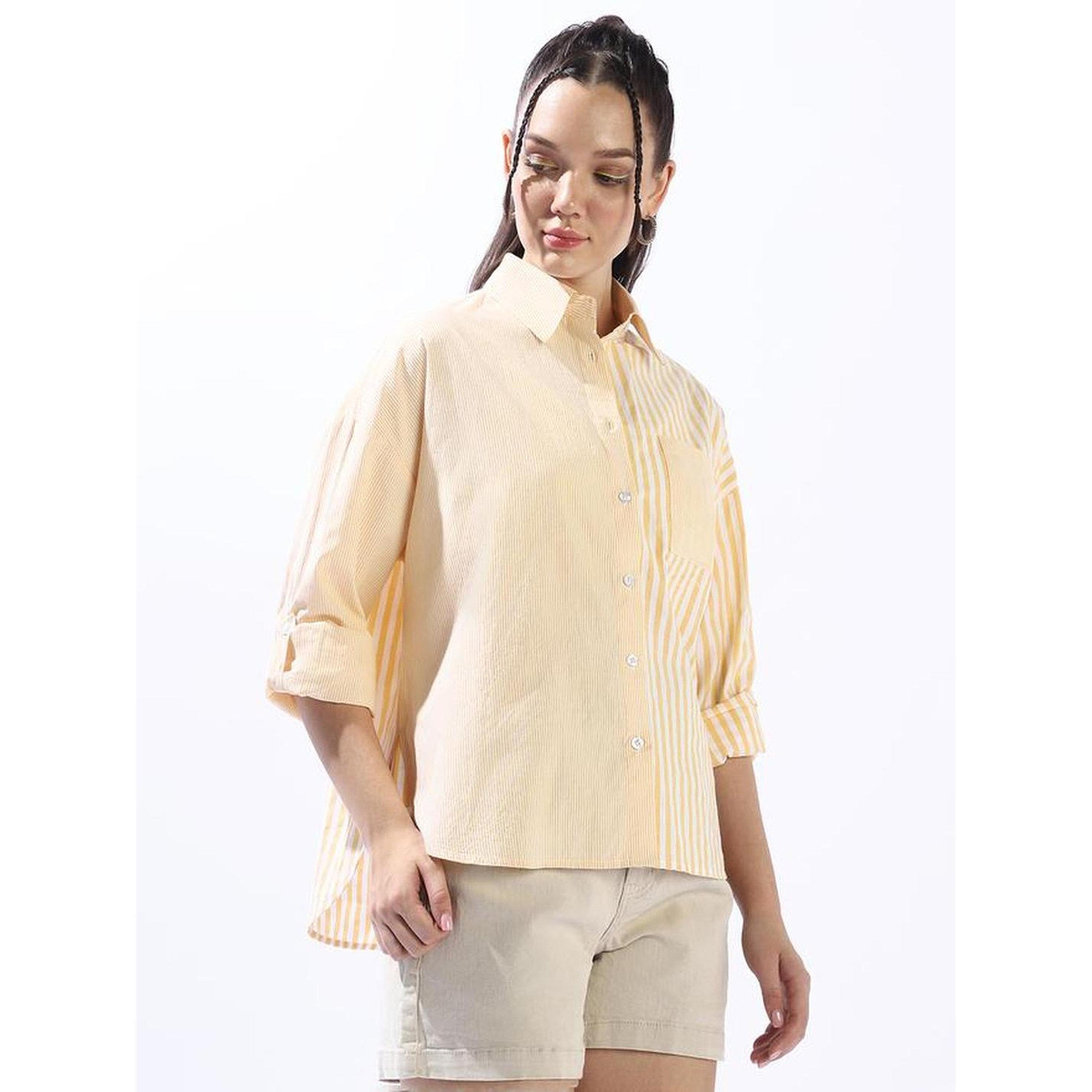 بلوزة قطن مخططة بأزرار وقصة واسعة-women-clothing-shirtsandblouses-shirts-image-1