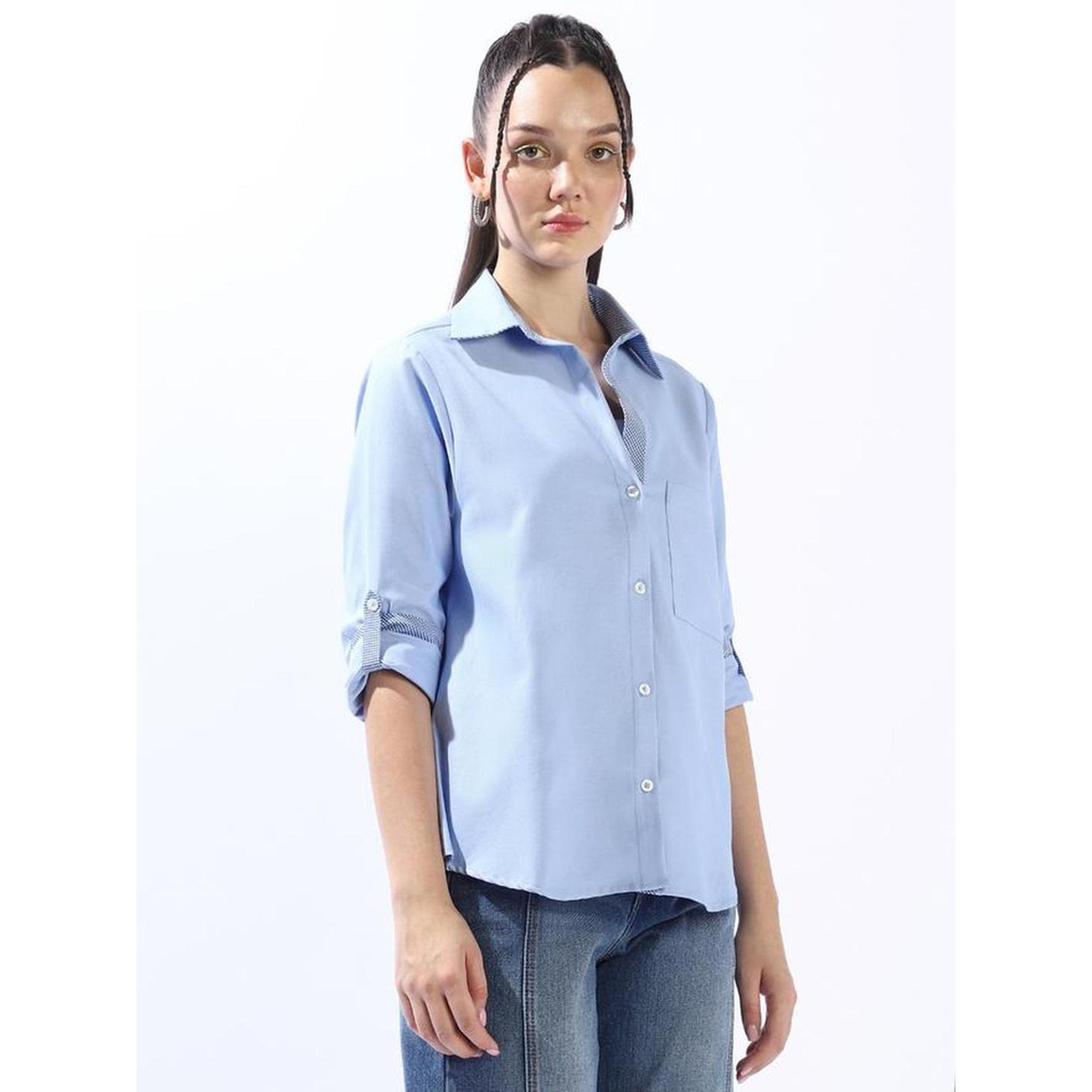 بلوزة قطن بنمط كتل الالوان بأزرار وقصة واسعة-women-clothing-shirtsandblouses-shirts-image-1