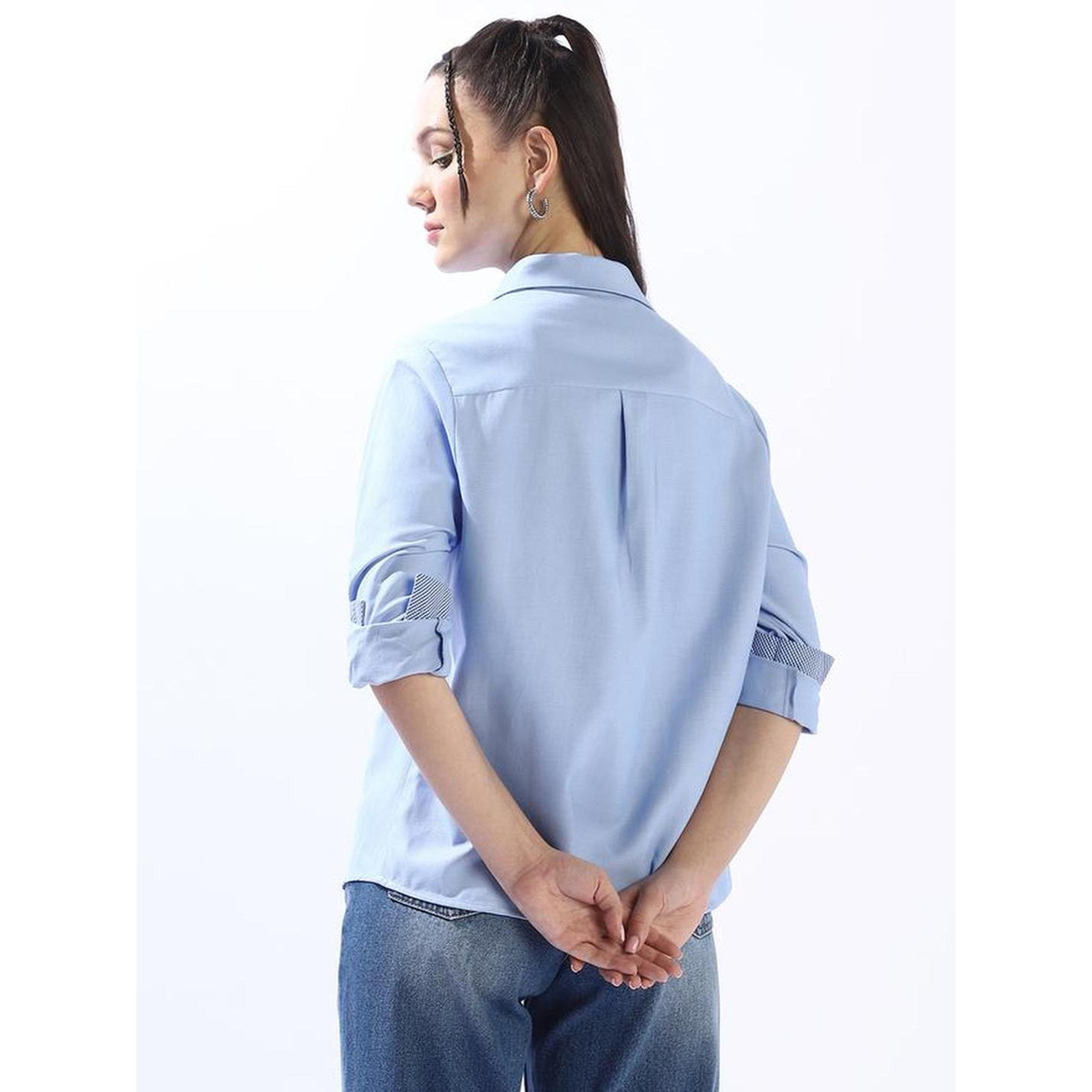 بلوزة قطن بنمط كتل الالوان بأزرار وقصة واسعة-women-clothing-shirtsandblouses-shirts-image-4