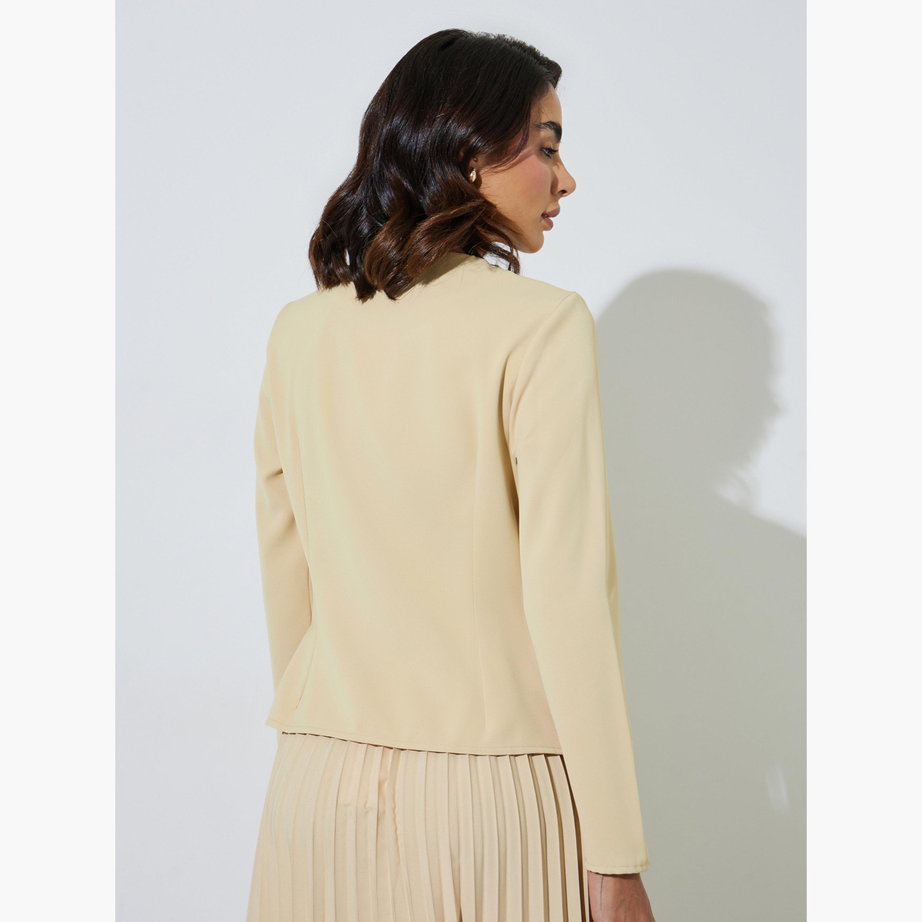 ستايلي - بلوزة صفراء بأكمام طويلة وأزرار أمامية-women-clothing-shirtsandblouses-blouses-image-4