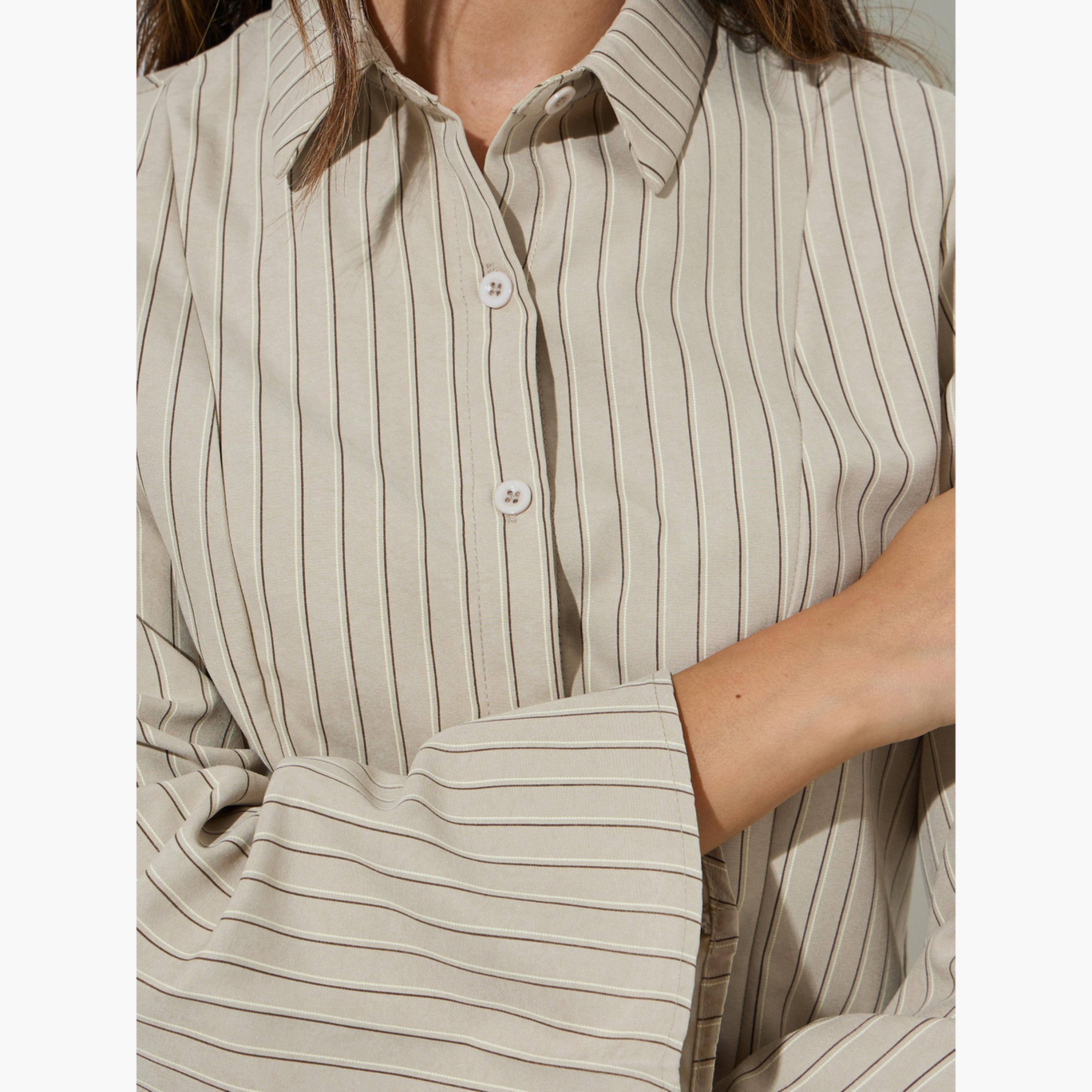قميص ضيق ومخطط بأكمام جرس-women-clothing-shirtsandblouses-shirts-image-5