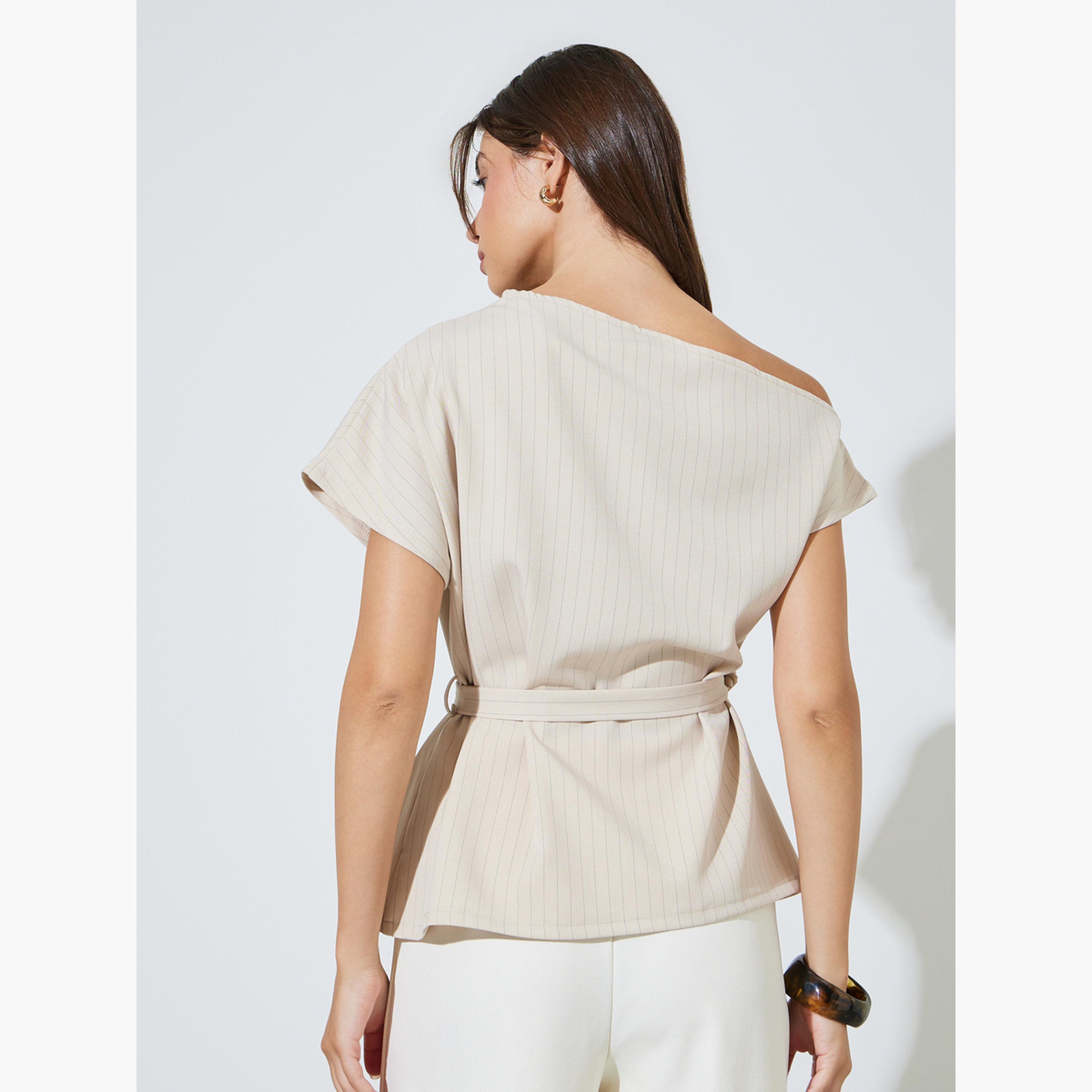 بلوزة بحزام وخطوط رفيعة-women-clothing-shirtsandblouses-blouses-image-4