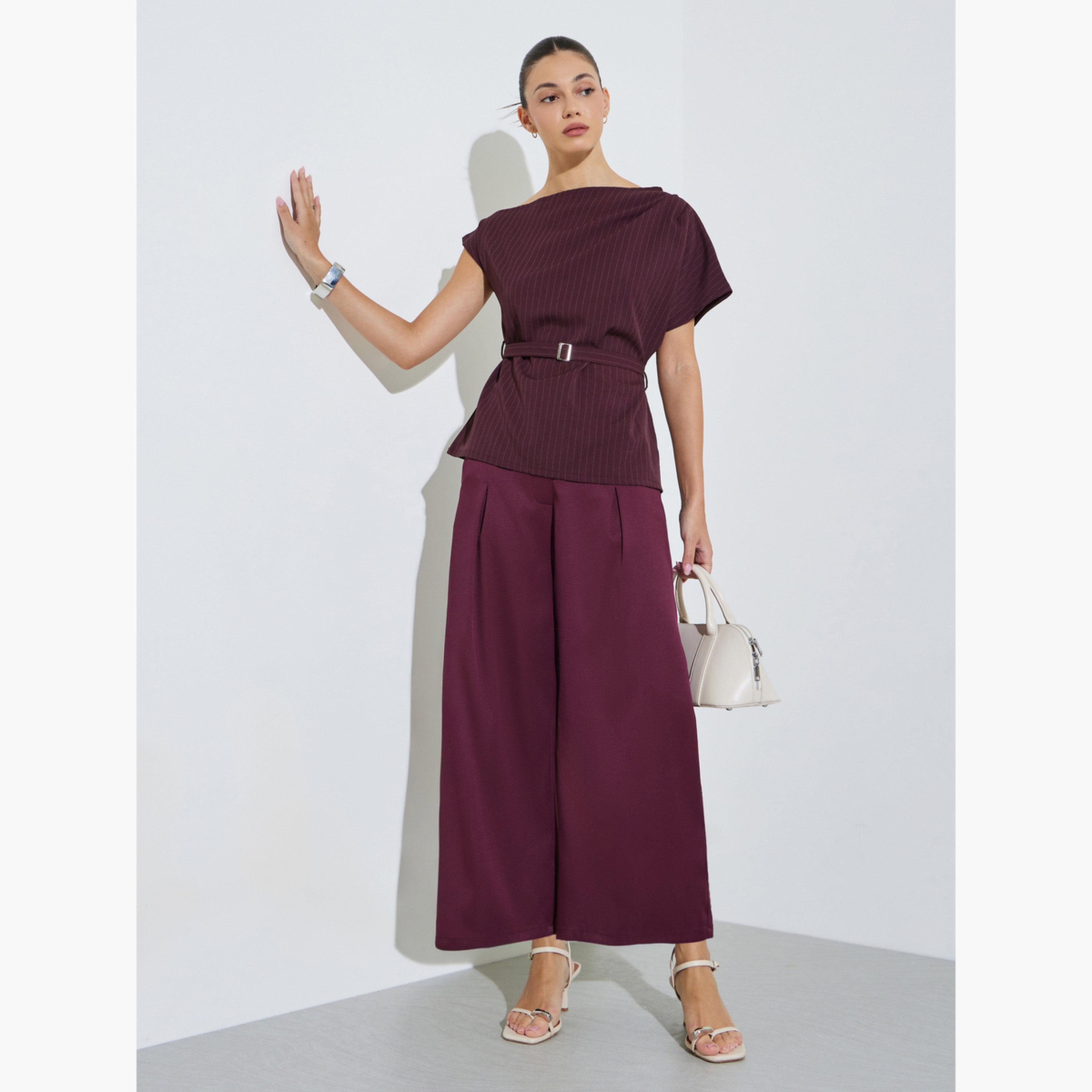 بلوزة بحزام وخطوط رفيعة-women-clothing-shirtsandblouses-blouses-image-2
