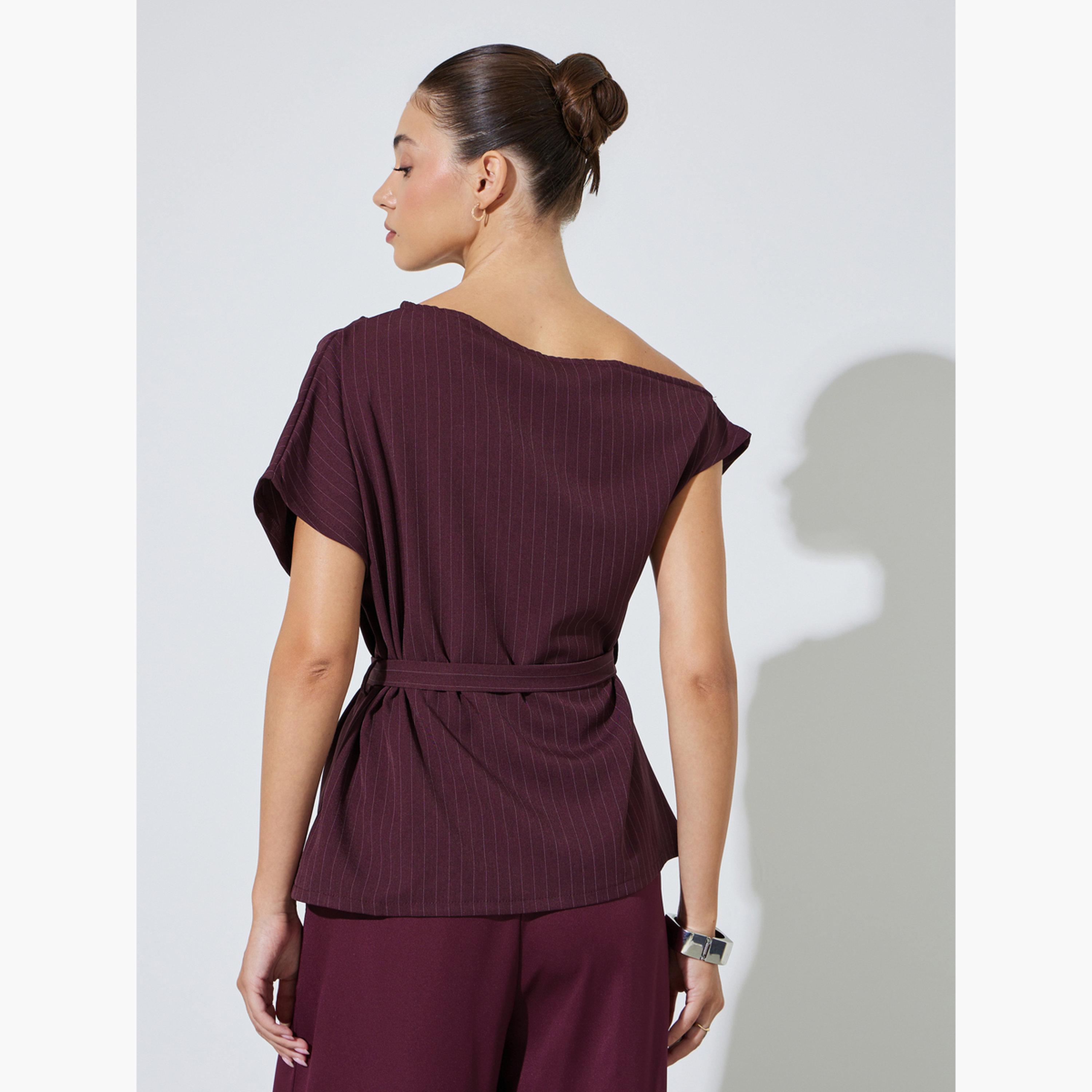 بلوزة بحزام وخطوط رفيعة-women-clothing-shirtsandblouses-blouses-image-4