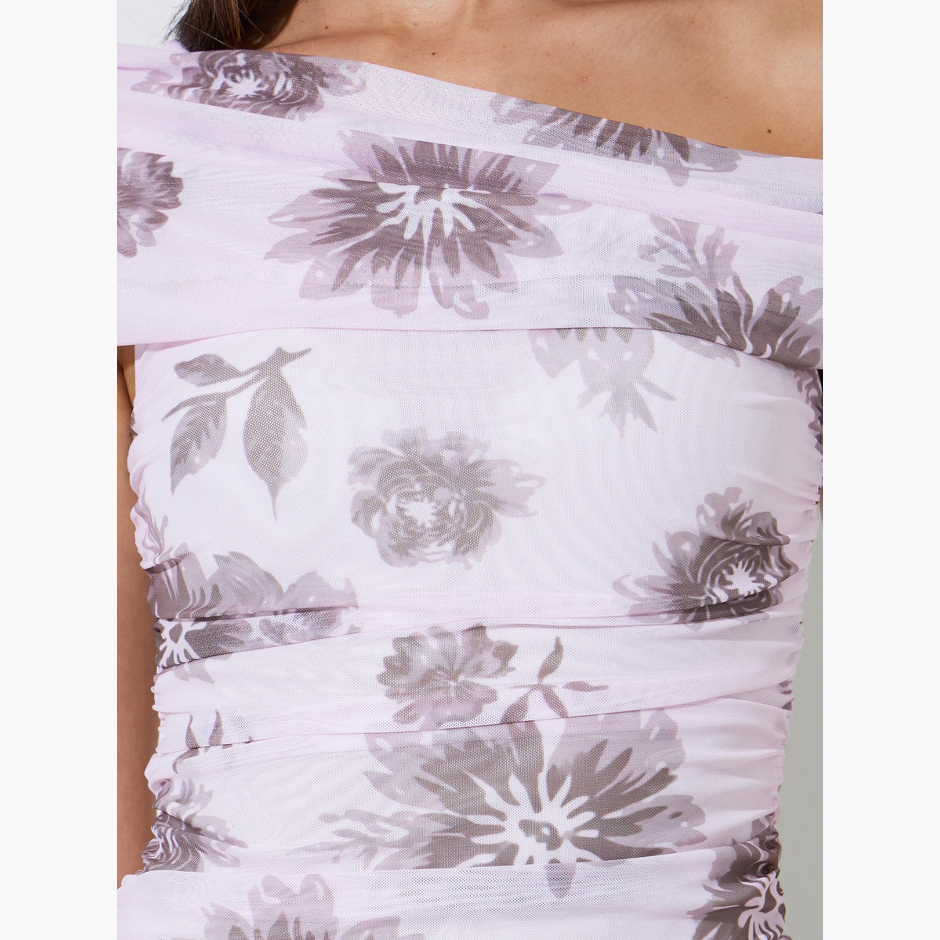 Styli Pink Floral One Shoulder A-Line Midi Dress-women-clothing-dresses-image-5