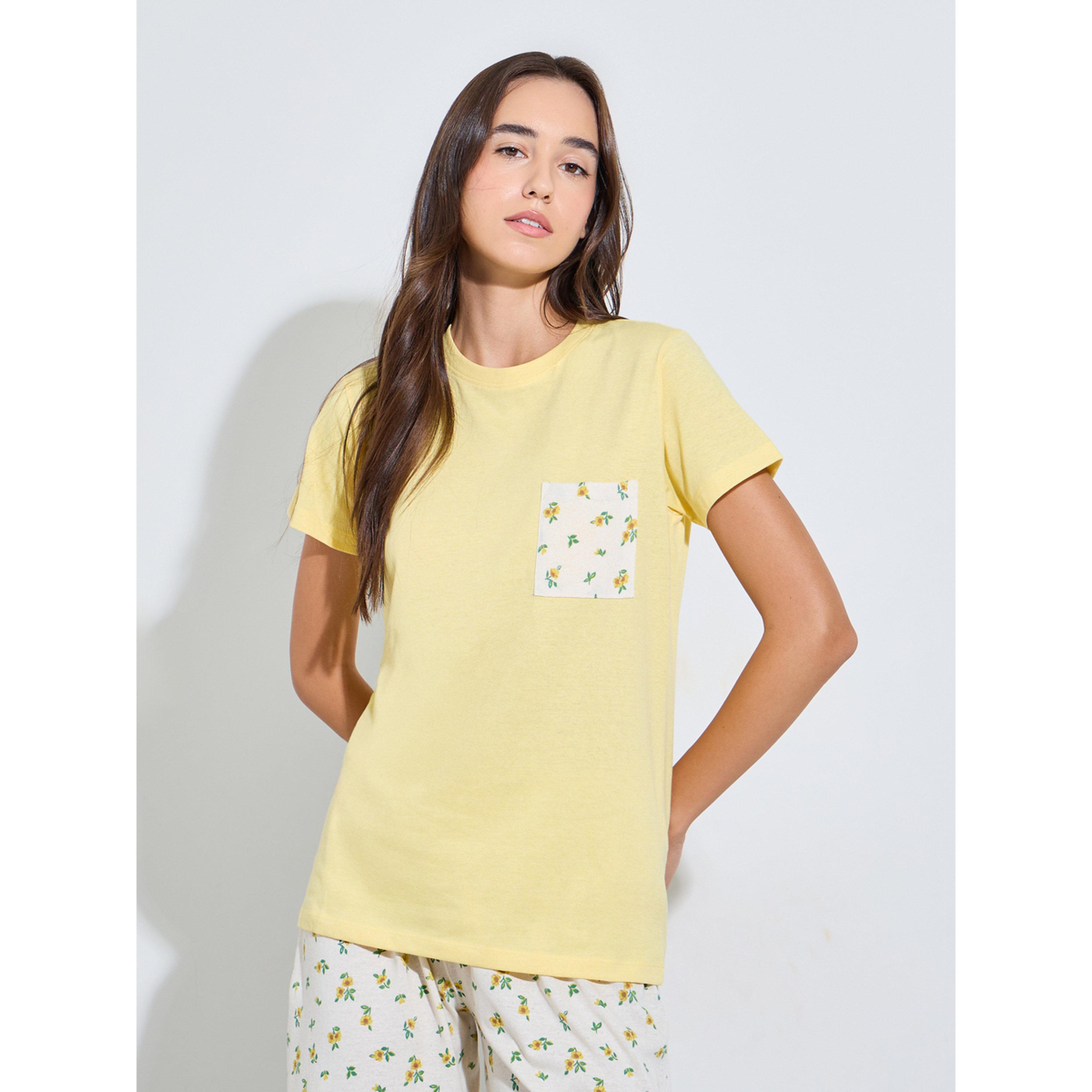 Styli Pack of 3 - Floral Pocket T-Shirt, Shorts and Pyjama Set-women-clothing-nightwear-pyjamas-longsets-image-4