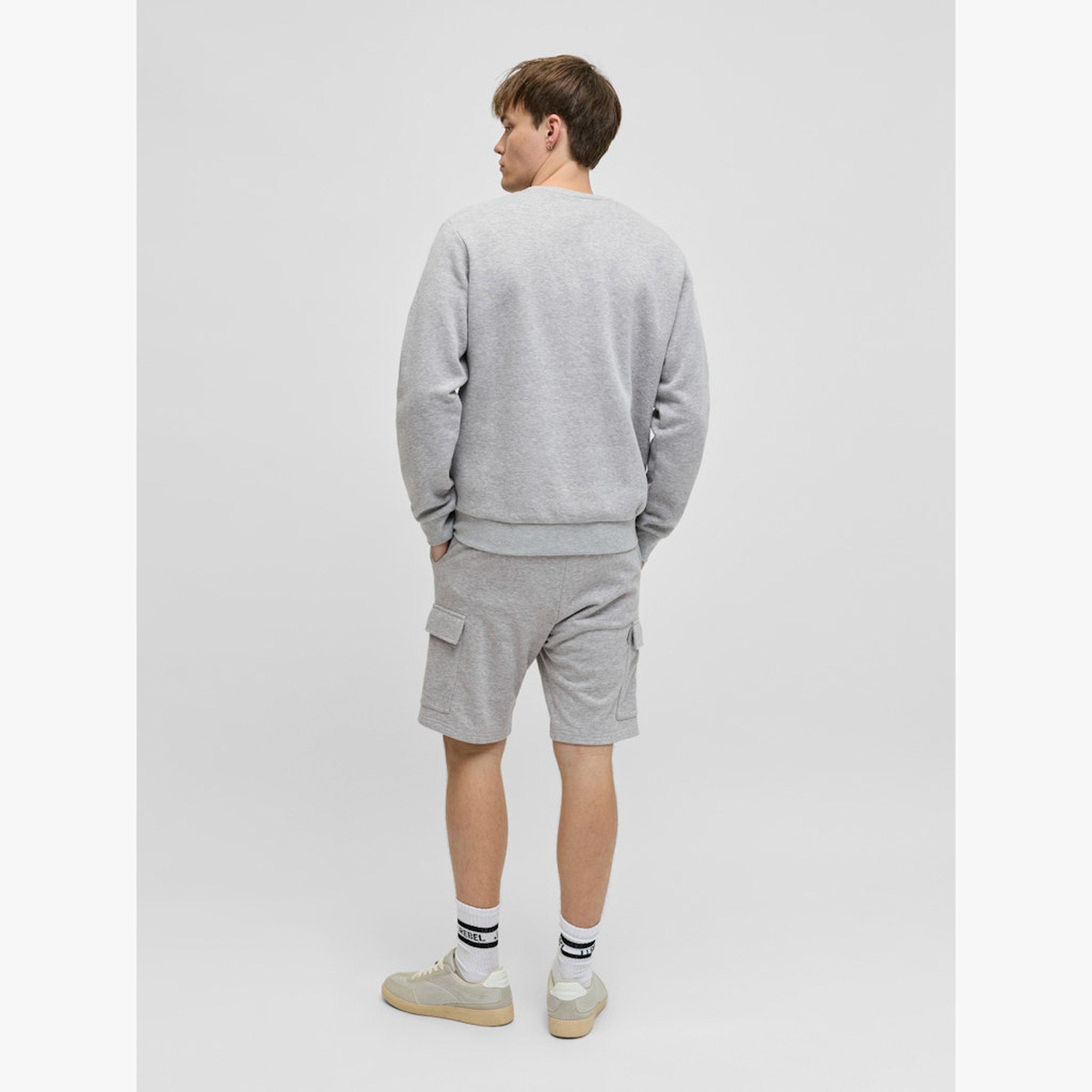 REBEL Men Grey Cargo Sweat Shorts-men-clothing-swimandbeach-shorts-image-2