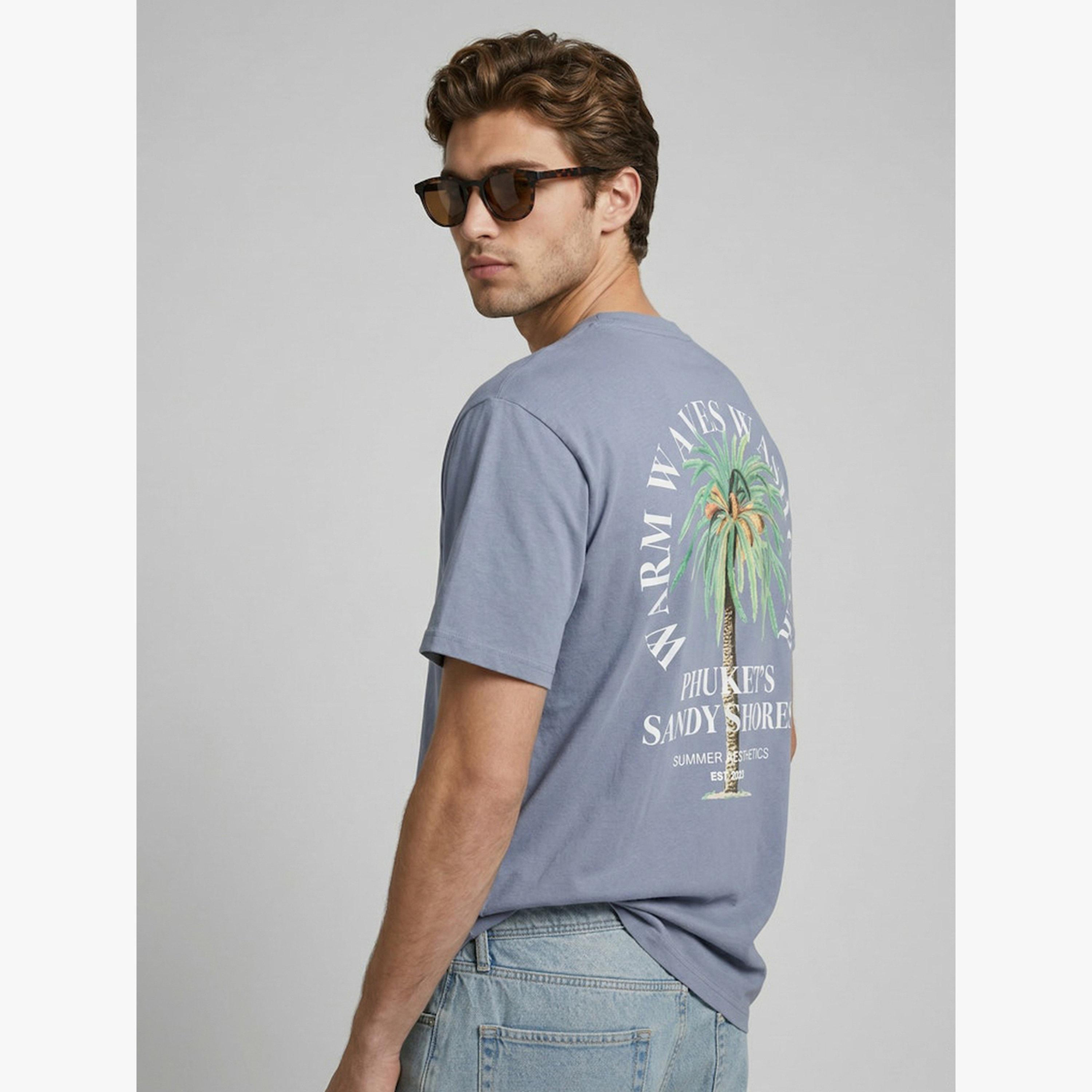 تيشيرت قطن بياقة دائرية وطبعة جرافيك-men-clothing-tshirtsandpolos-tshirts-image-4