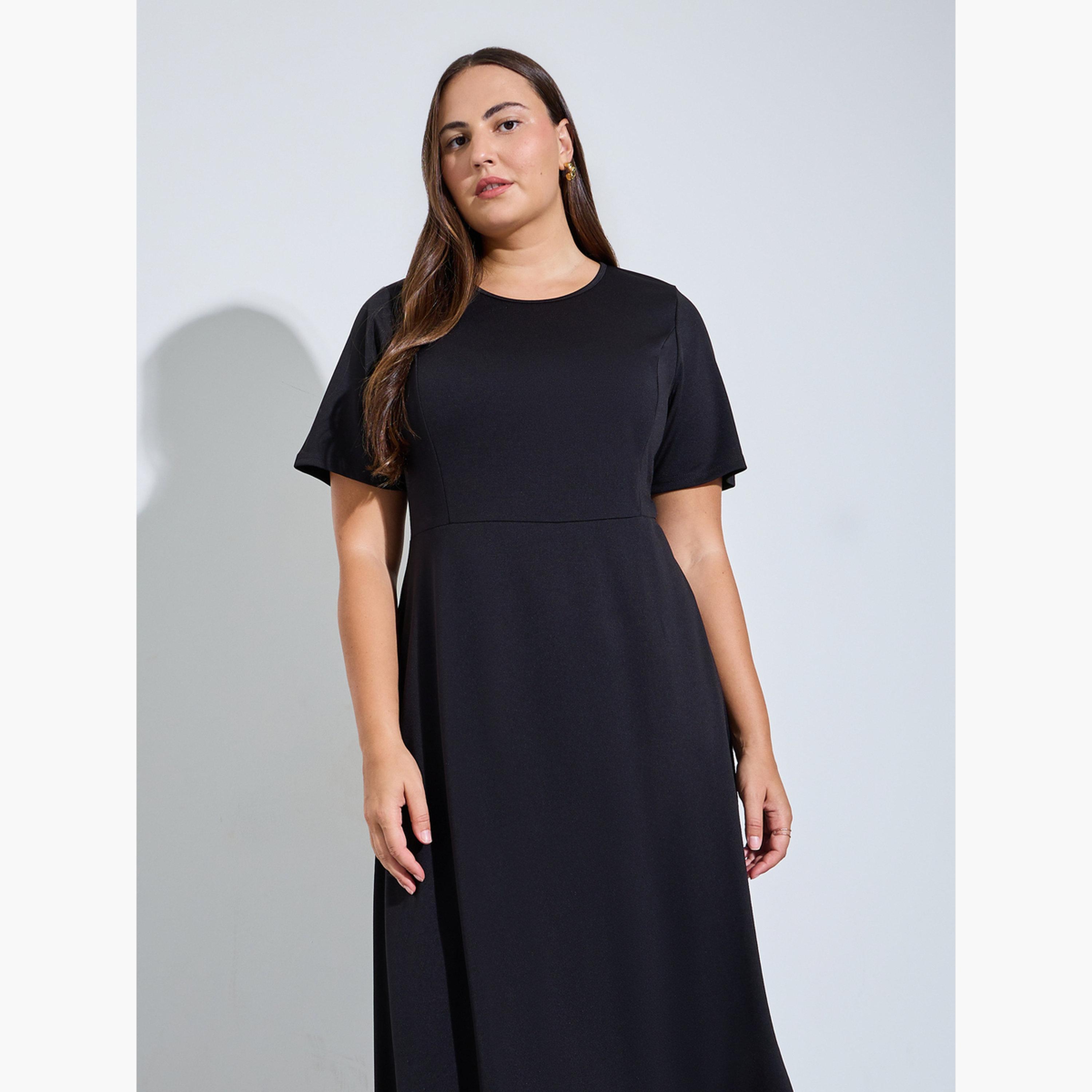 فستان طويل بحافة واسعة وحافة دانتيل بمقاس كبير-women-clothing-dresses-image-2