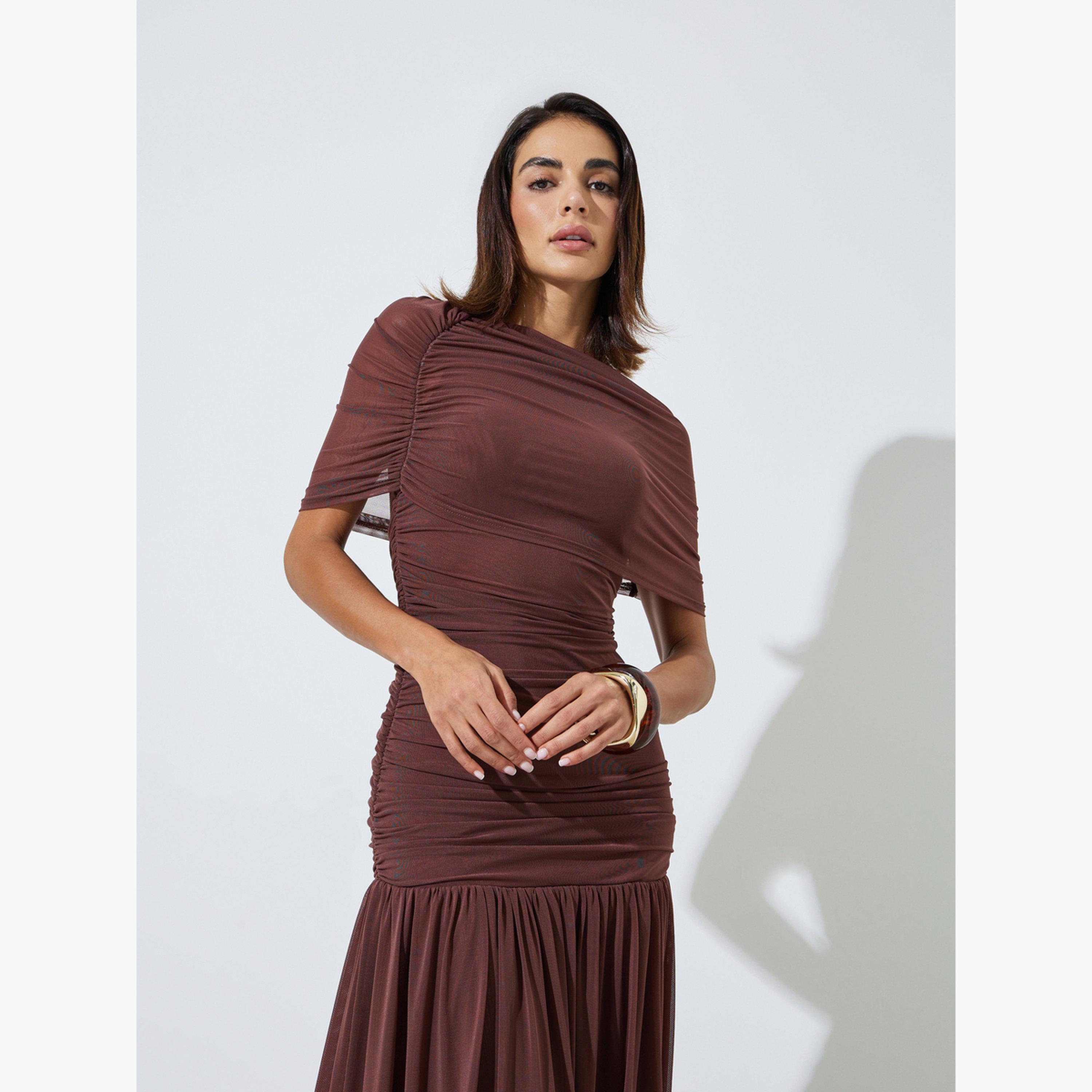 فستان طويل بحافة واسعة بخصر منخفض مع تفاصيل شبكية-women-clothing-dresses-image-2