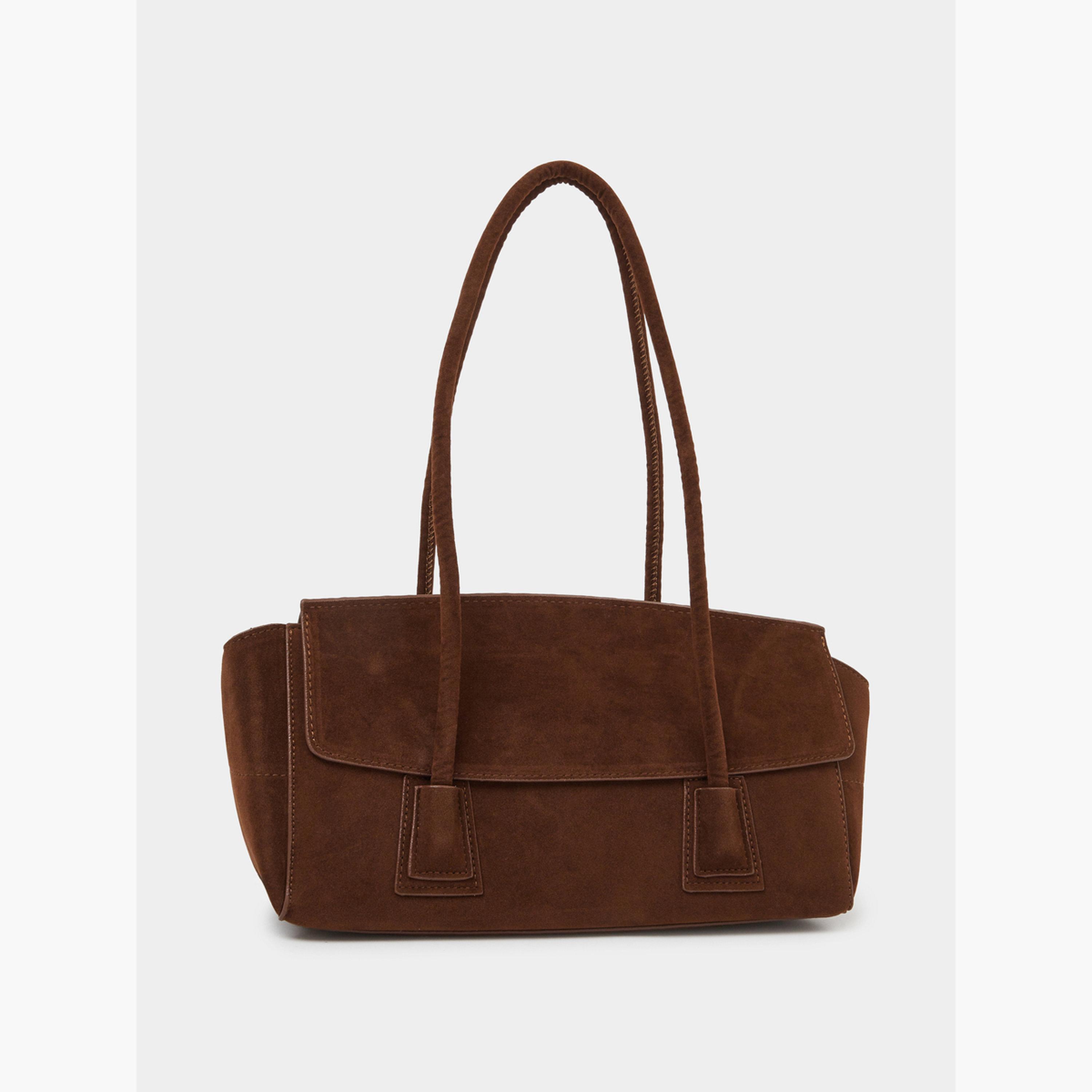 Styli Brown Flap Over Elongated Shoulder Bag-women-bagsandwallets-handbags-image-1