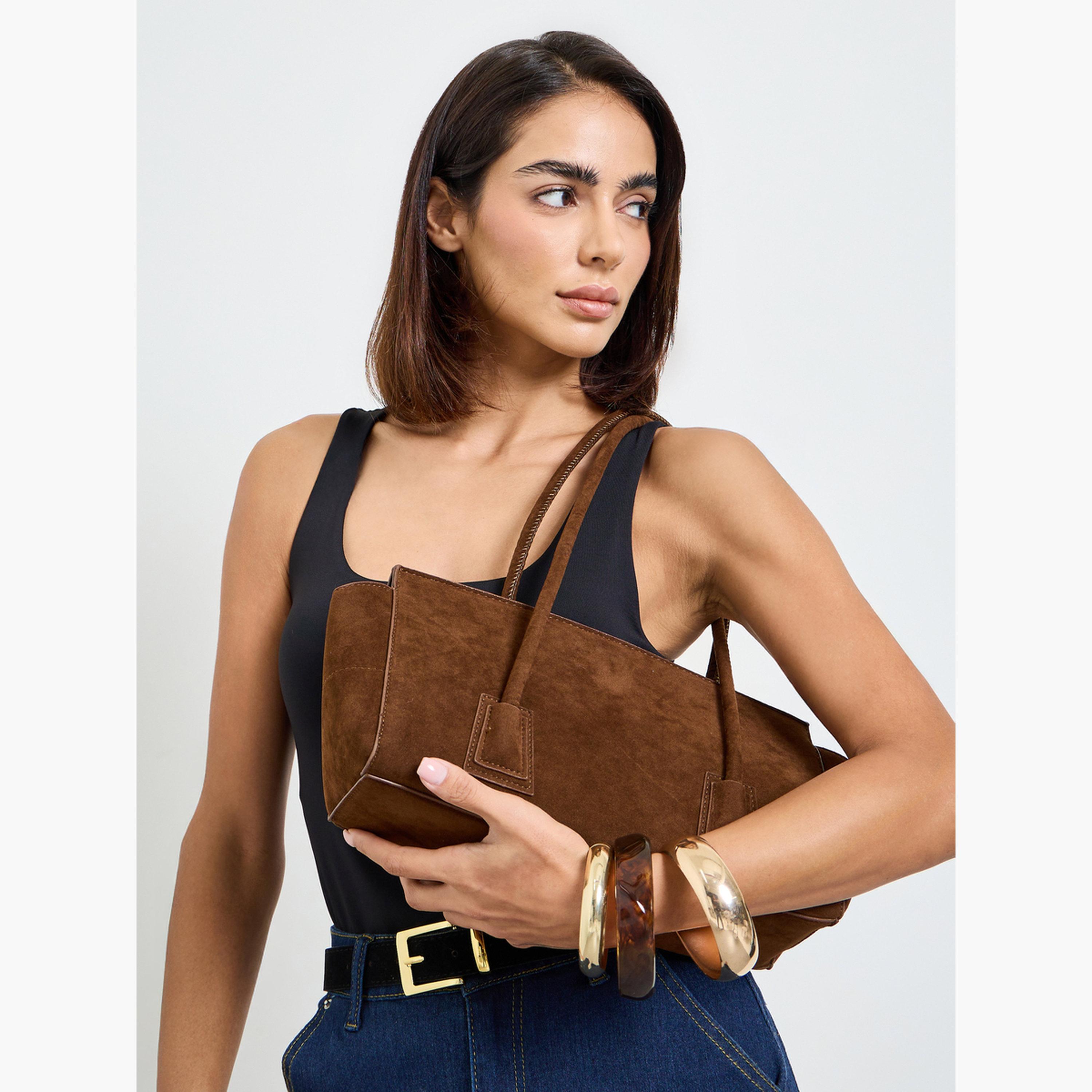 Styli Brown Flap Over Elongated Shoulder Bag-women-bagsandwallets-handbags-image-2