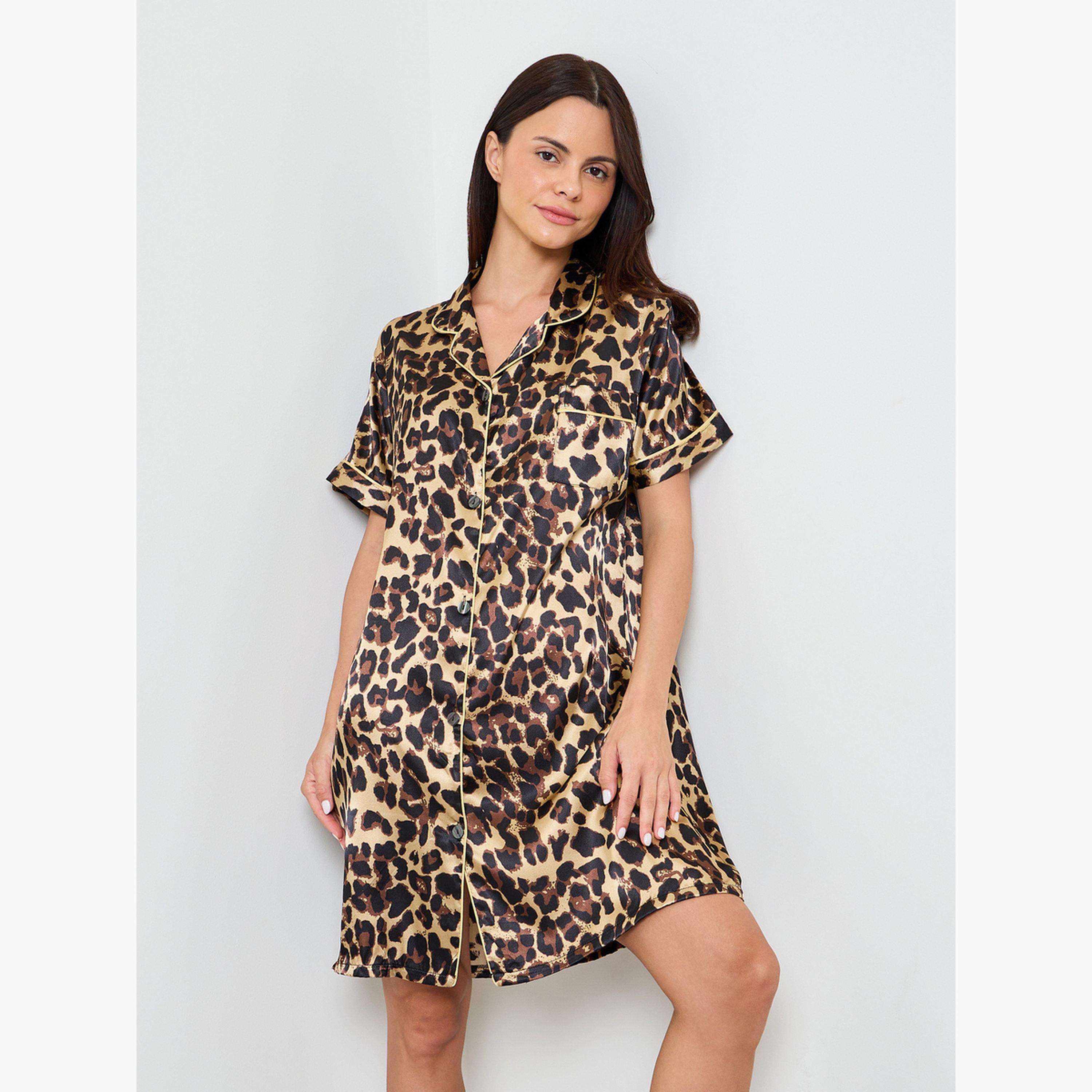 قميص نوم بقصة قميص بنقشة فهد-women-clothing-nightwear-nighties-image-1