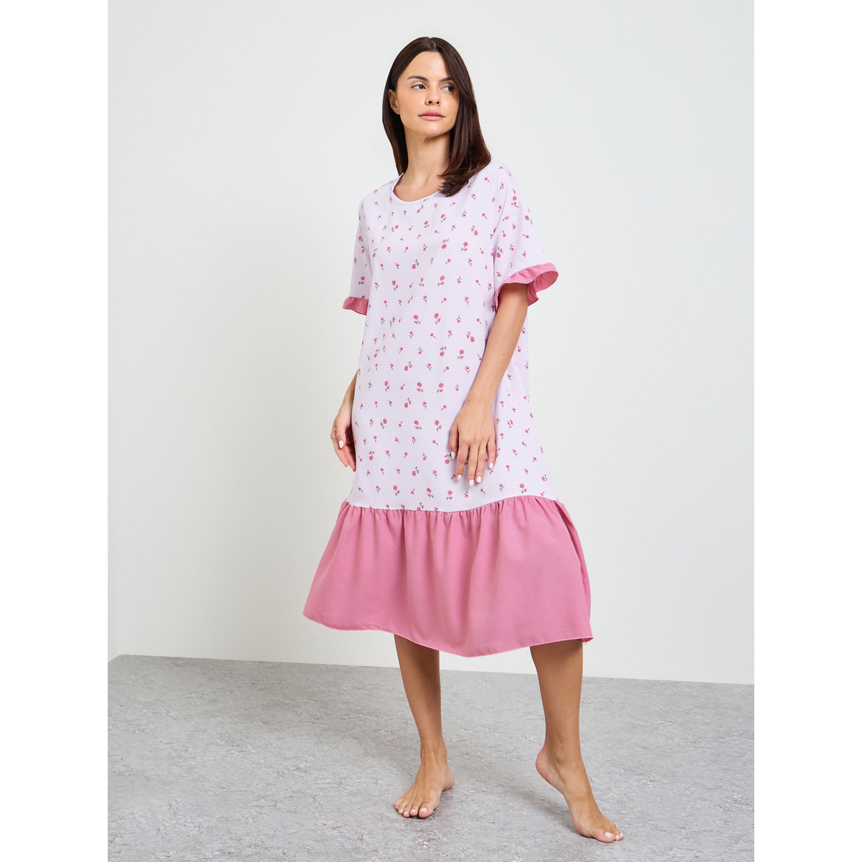 تيك تو - قميص نوم قصير الأكمام طبعة زهور-women-clothing-nightwear-nighties-image-1