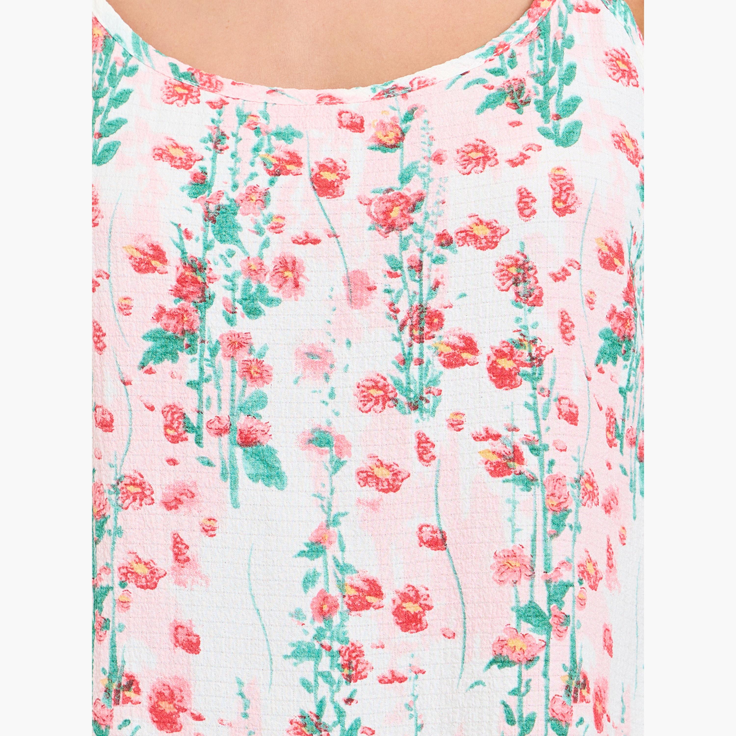 Take Two Pink Floral Strappy Nightdress-women-clothing-nightwear-nighties-image-4