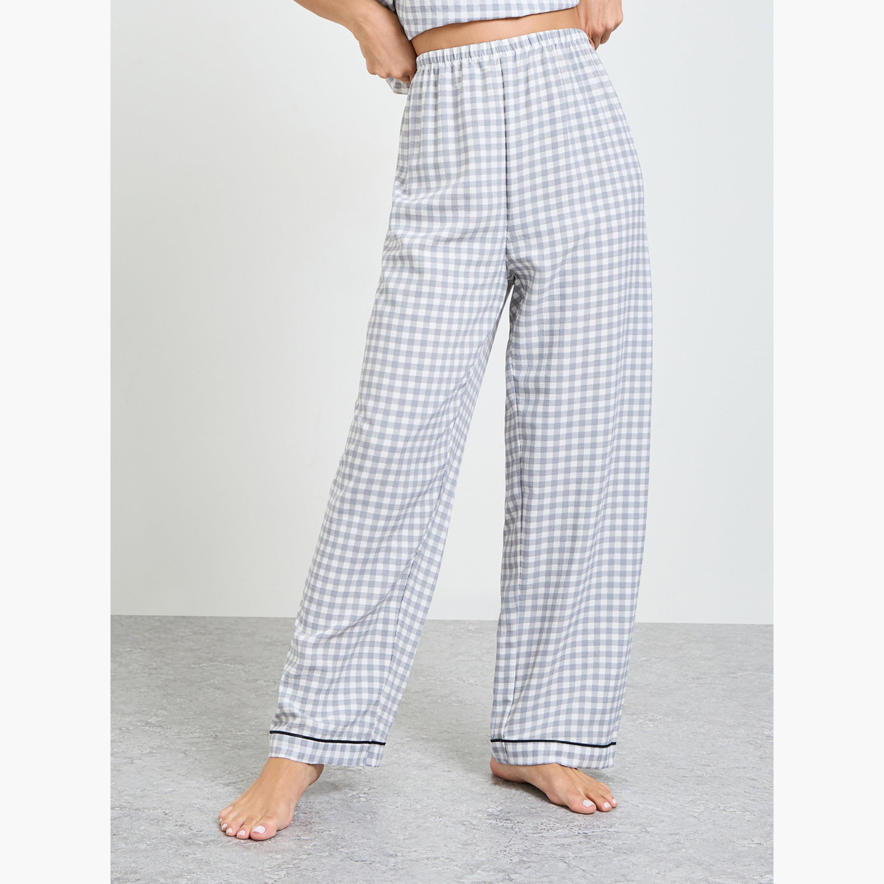 Take Two Grey Gingham Checked Cami and Pyjama Set-women-clothing-nightwear-pyjamas-longsets-image-4