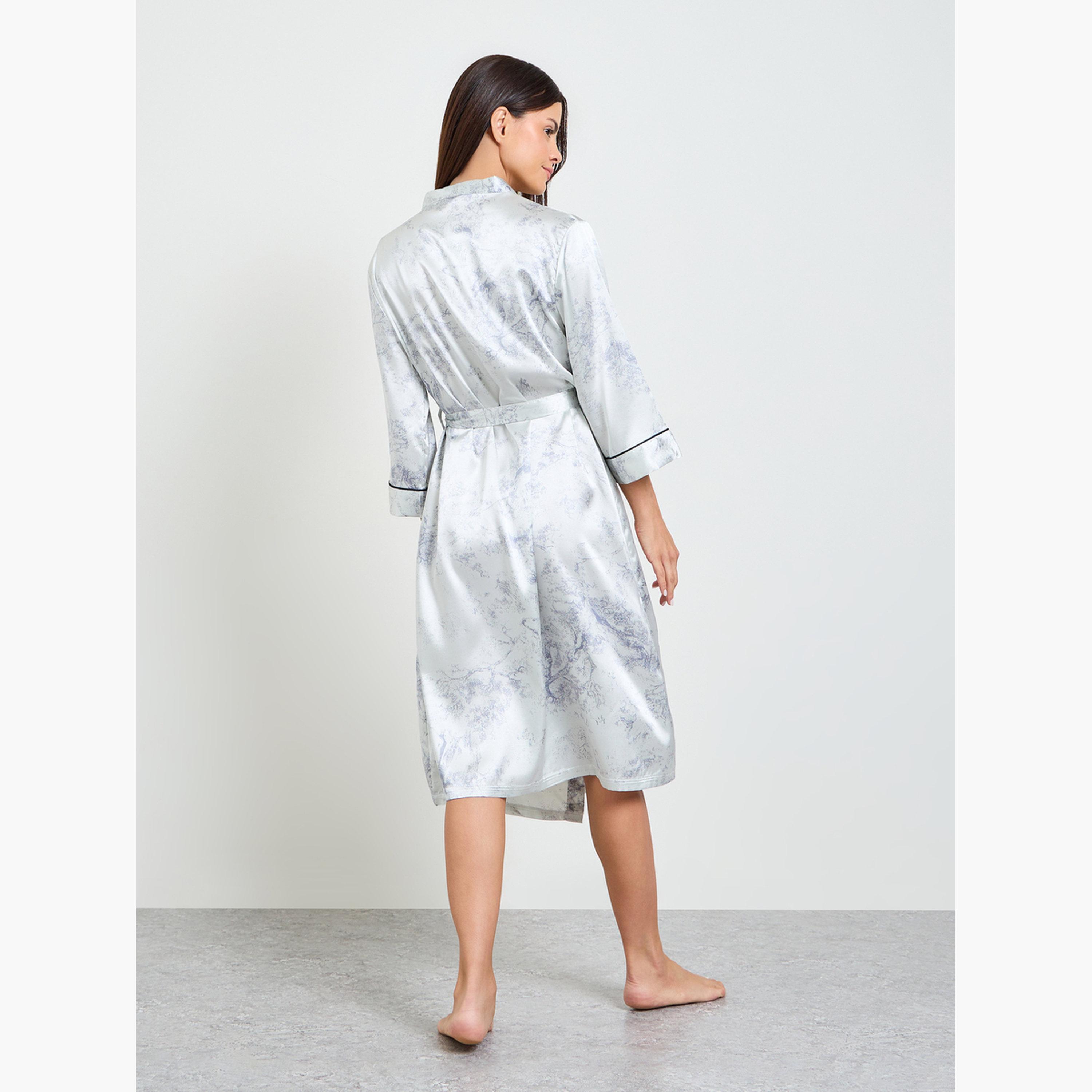 روب ساتان بأكمام ثلاثة أرباع-women-clothing-nightwear-robes-image-3