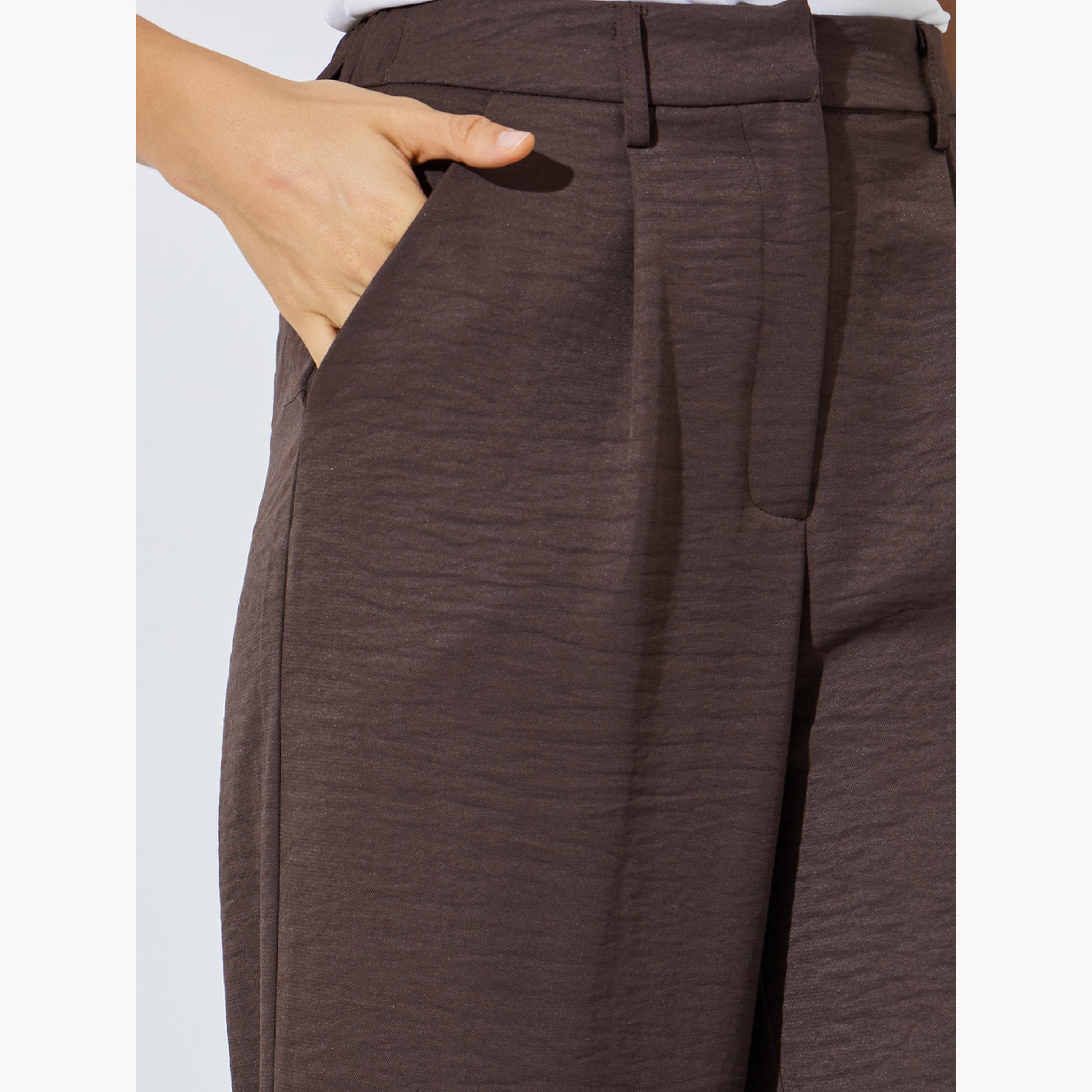 بنطال بأرجل واسعة مع جيب جانبي-women-clothing-trousers-image-3