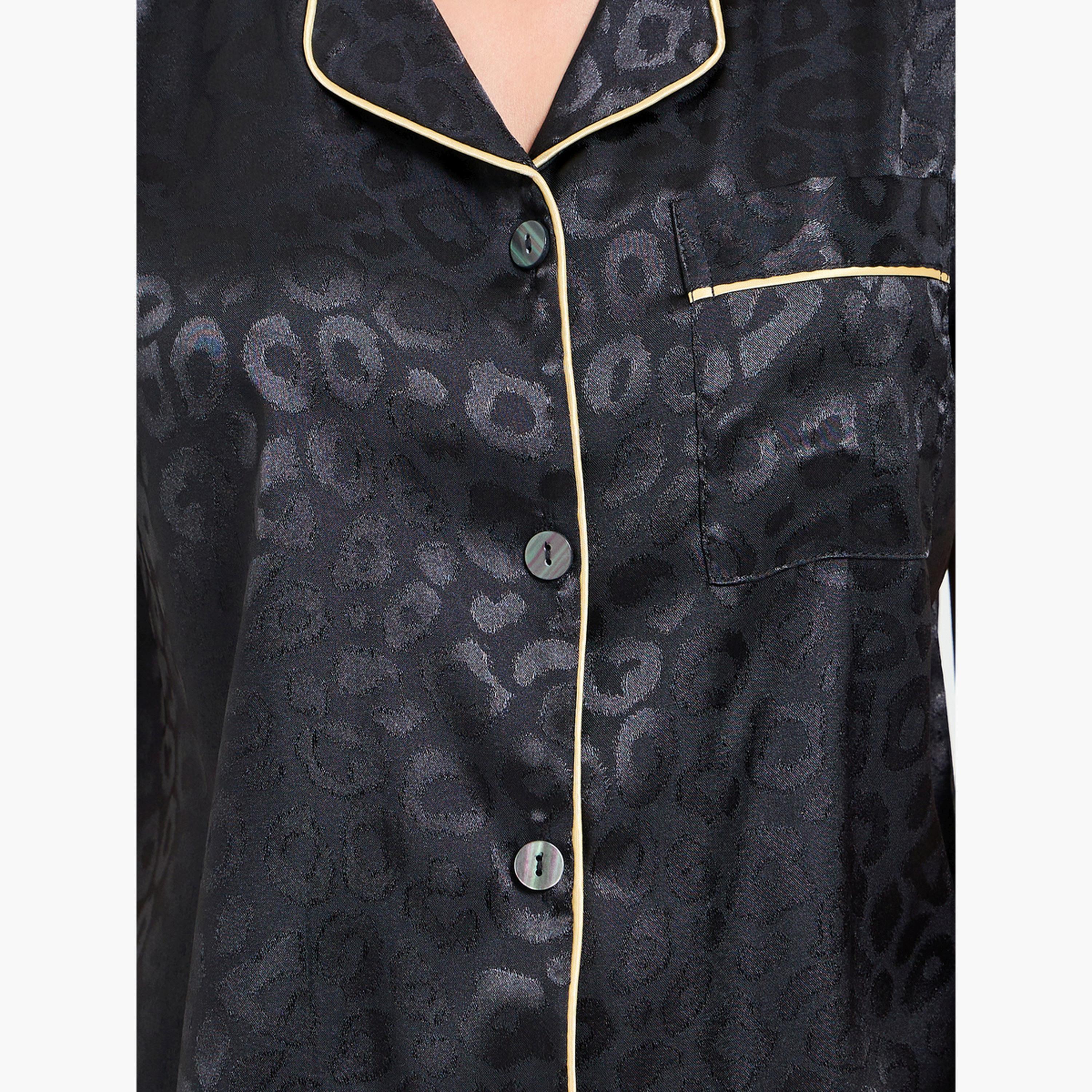 مجموعة من شورت وقميص ساتان بنمط حيوانات-women-clothing-nightwear-pyjamas-shortsets-image-5