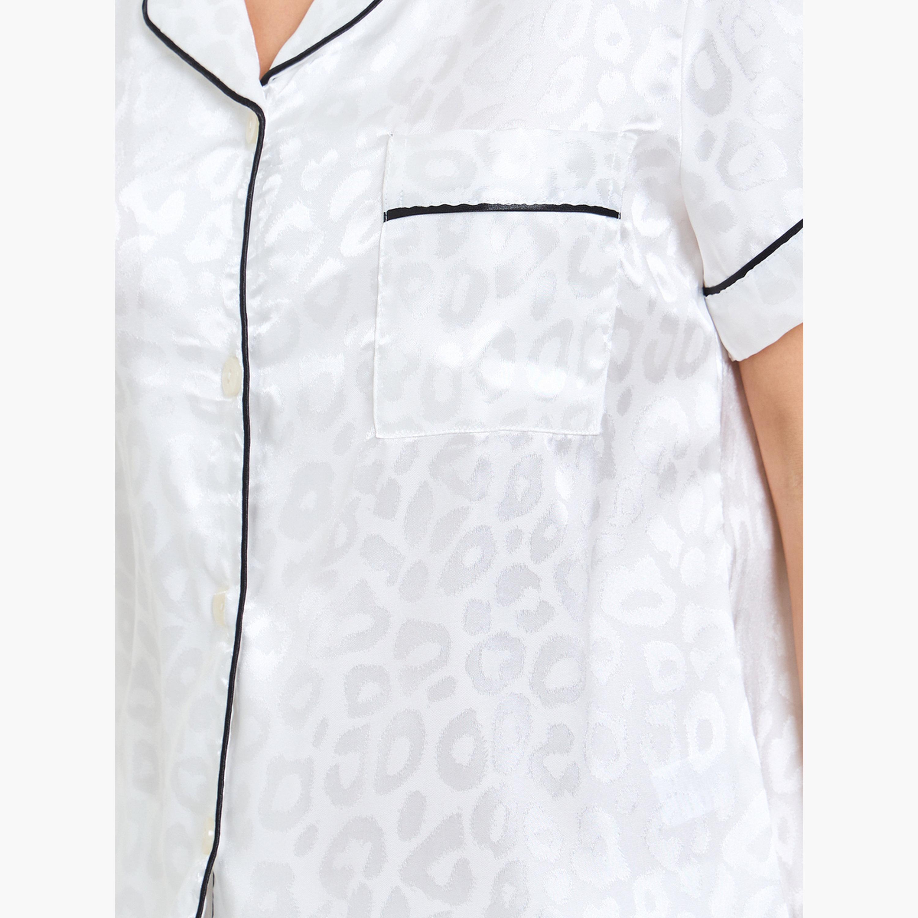 مجموعة من شورت وقميص ساتان بنمط حيوانات-women-clothing-nightwear-pyjamas-shortsets-image-5