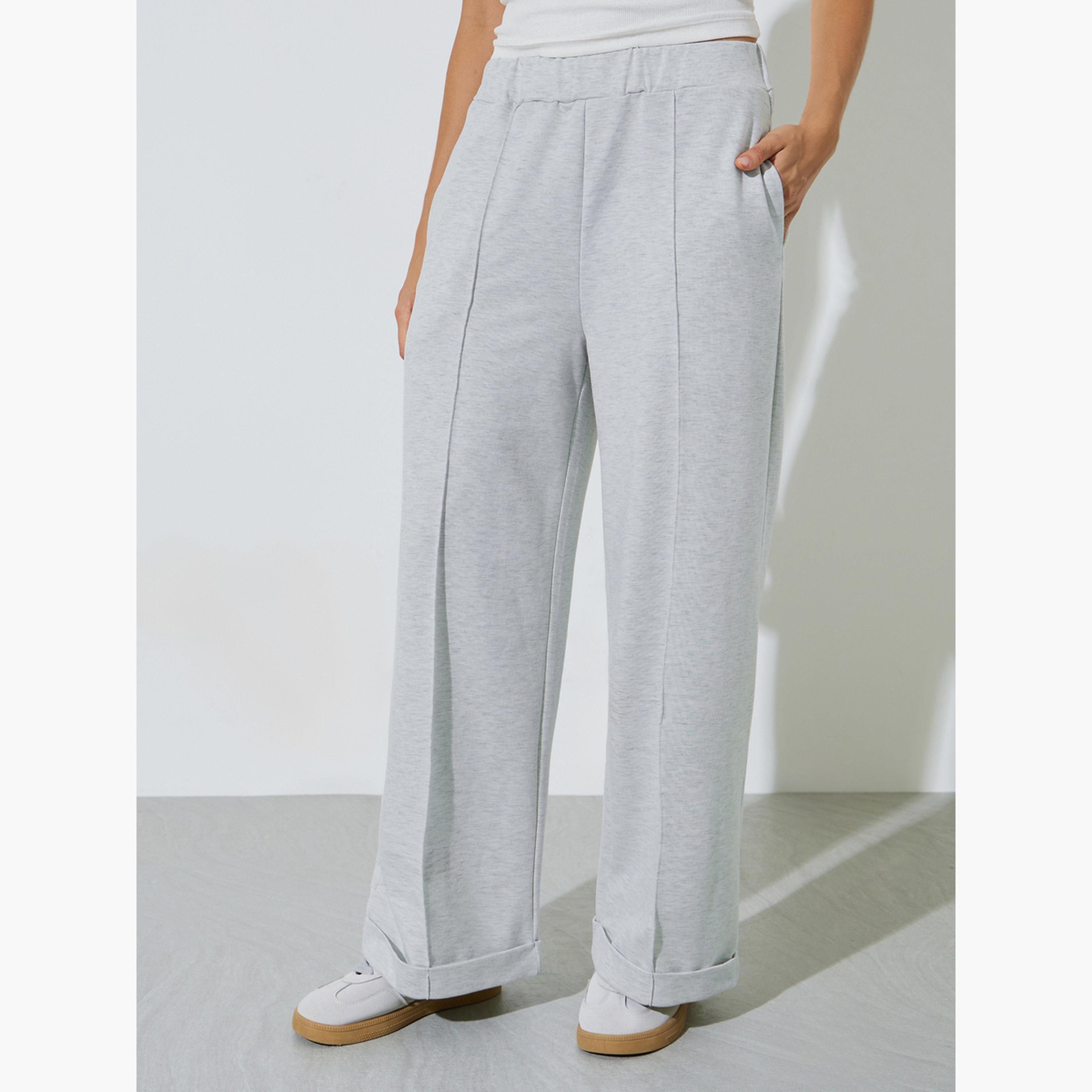 جوغر سادة بأرجل واسعة-women-clothing-joggers-image-1