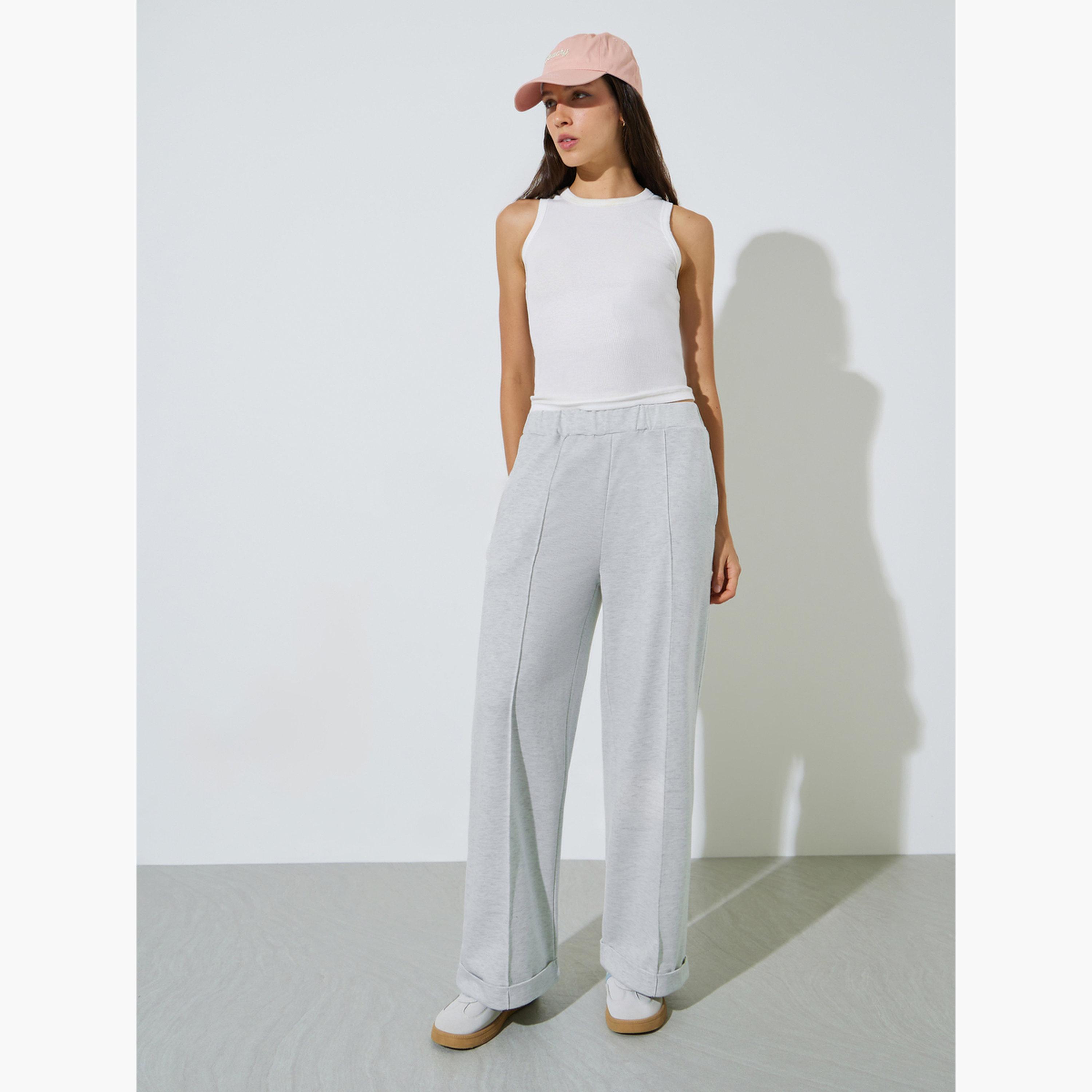 جوغر سادة بأرجل واسعة-women-clothing-joggers-image-5