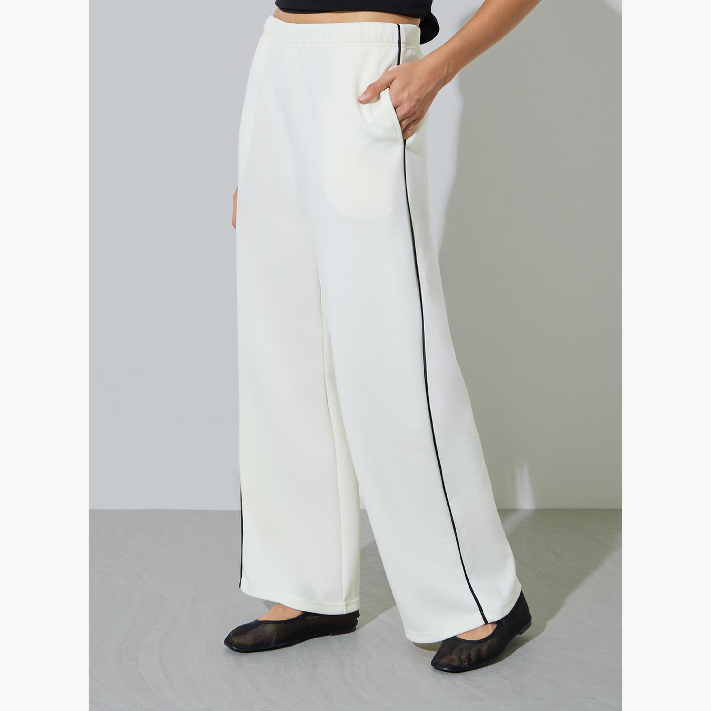 جوغر بأرجل واسعة مع تفاصيل شريط جانبي-women-clothing-joggers-image-5