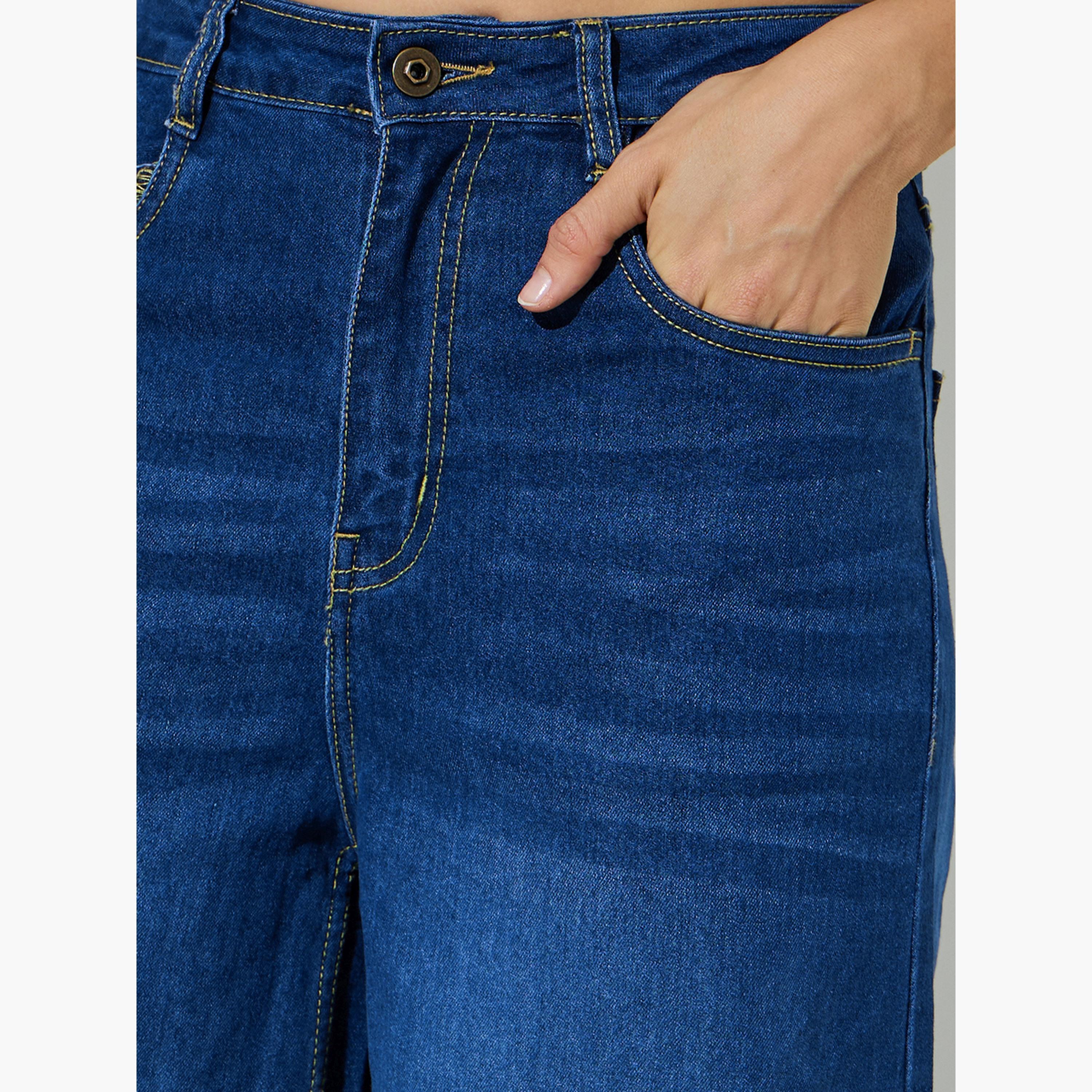Styli Medium Blue Mid-Rise Flared Leg Jeans-women-clothing-bottoms-jeans-image-3