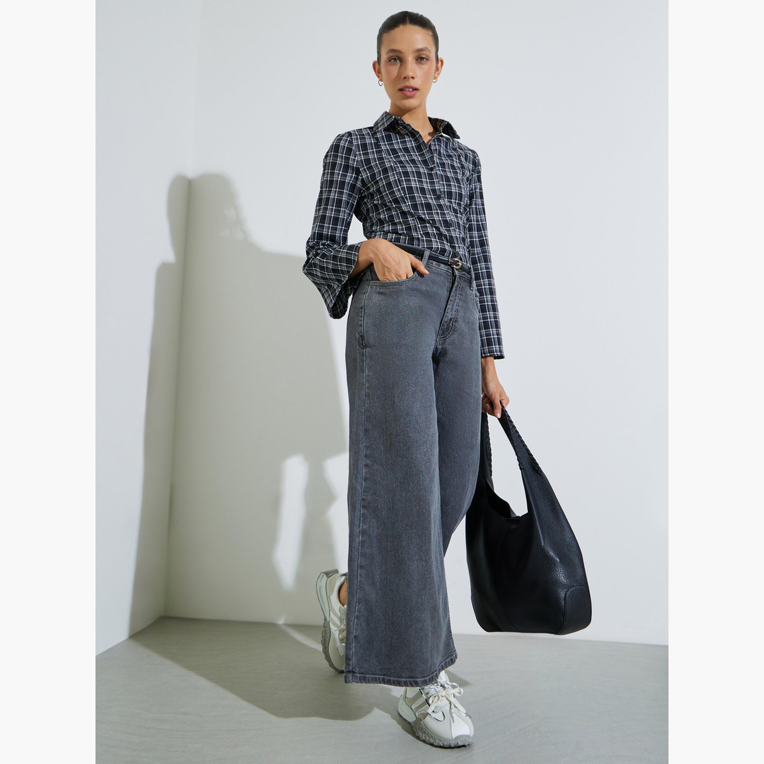 Styli Grey Mid-Rise Flared Leg Jeans-women-clothing-bottoms-jeans-image-2