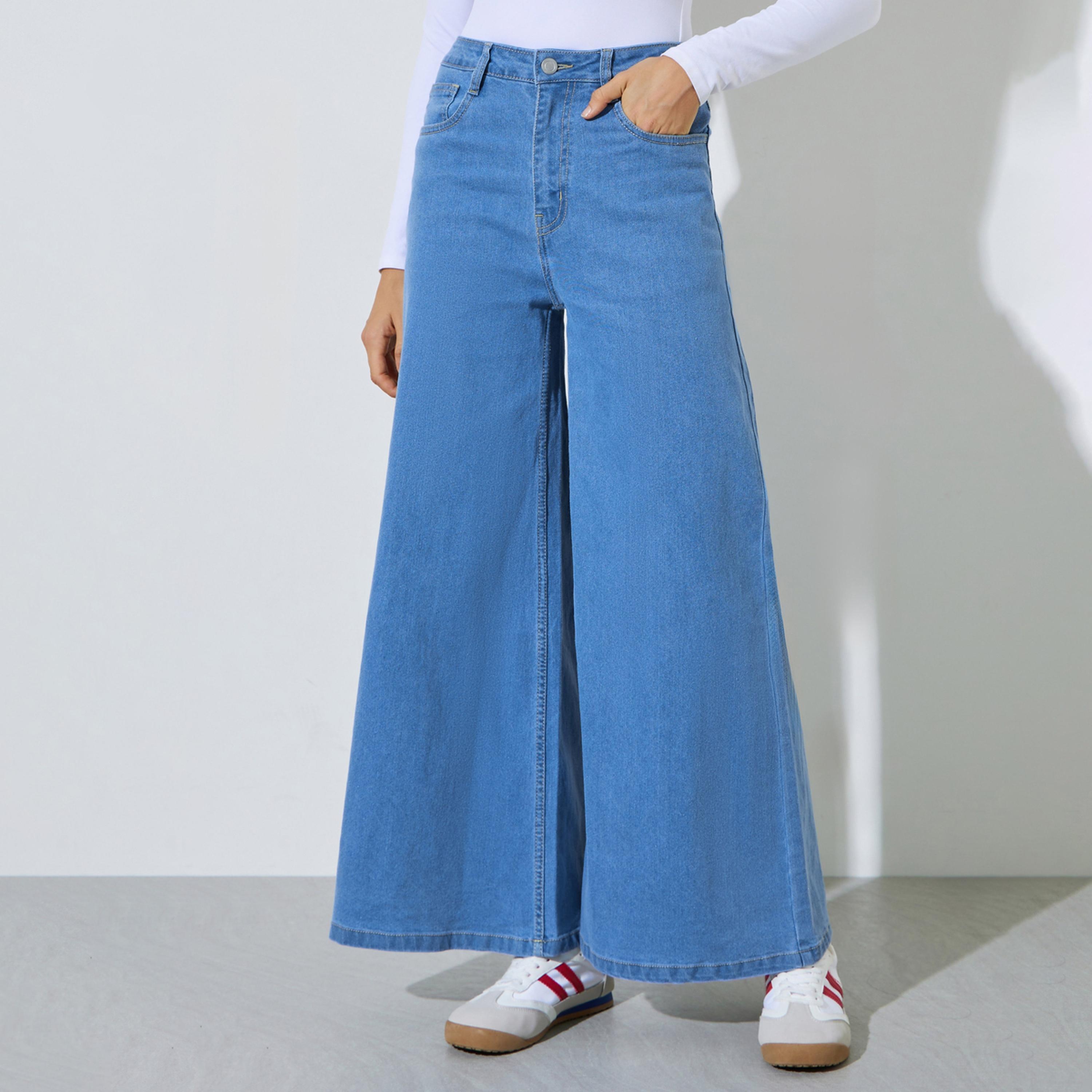 Styli Blue Mid-Rise Flared Leg Jeans-women-clothing-bottoms-jeans-image-1