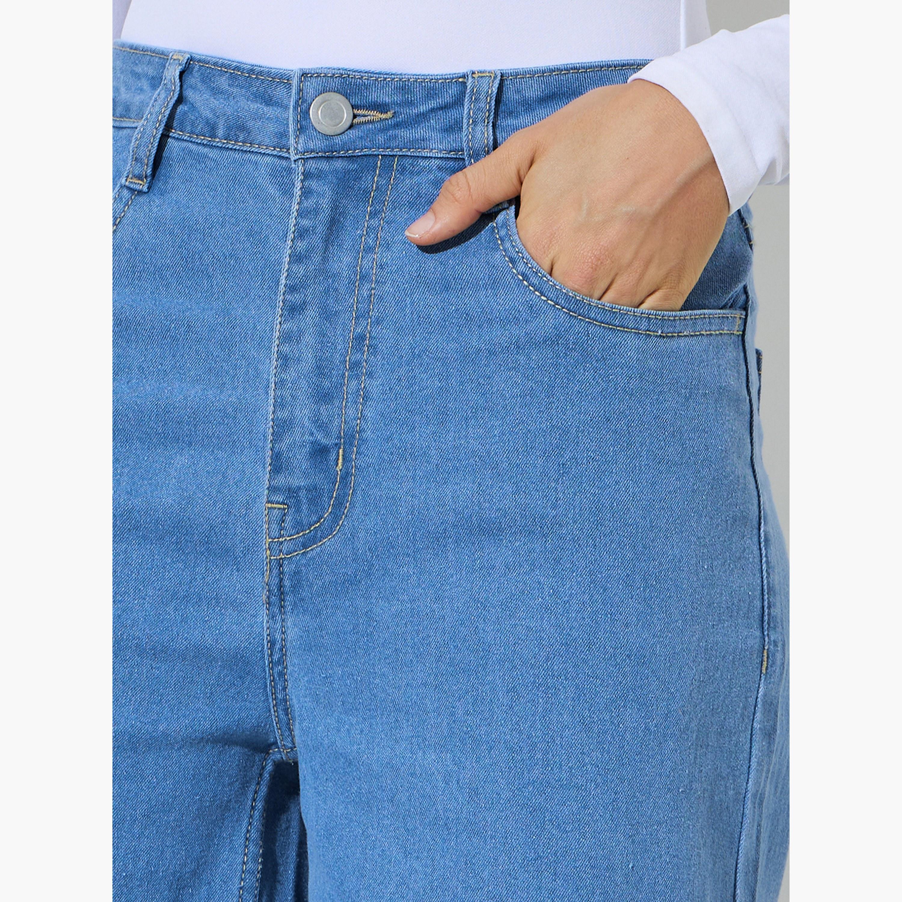 Styli Blue Mid-Rise Flared Leg Jeans-women-clothing-bottoms-jeans-image-3