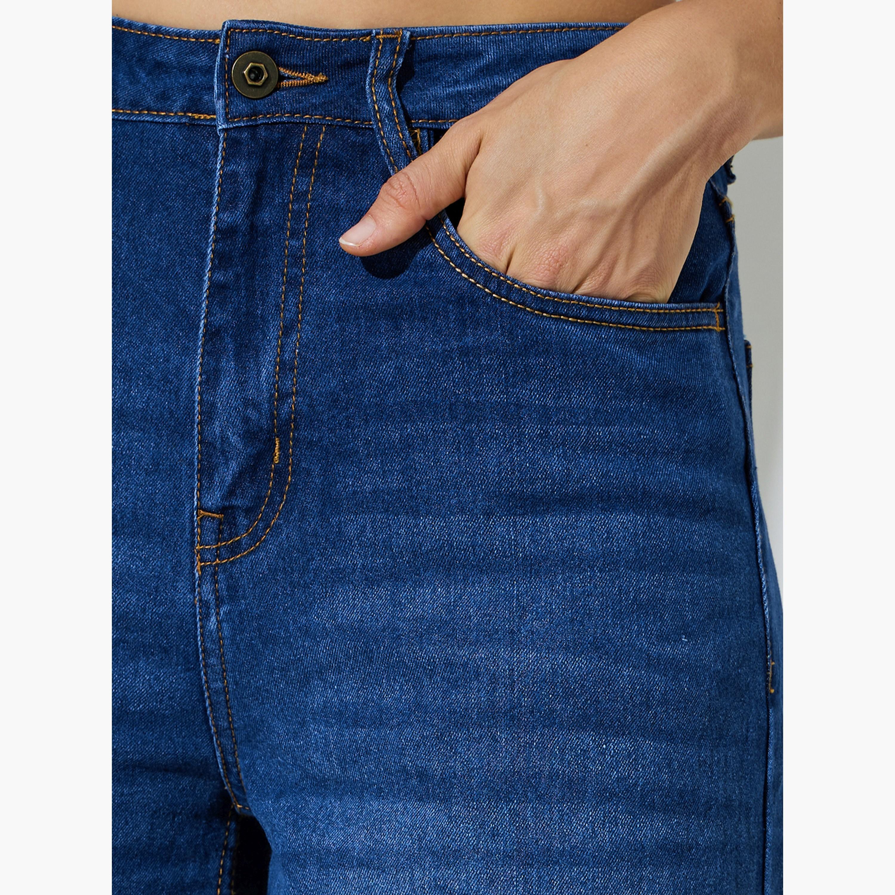 Styli Dark Blue Mid-Rise Flared Leg Jeans-women-clothing-bottoms-jeans-image-3