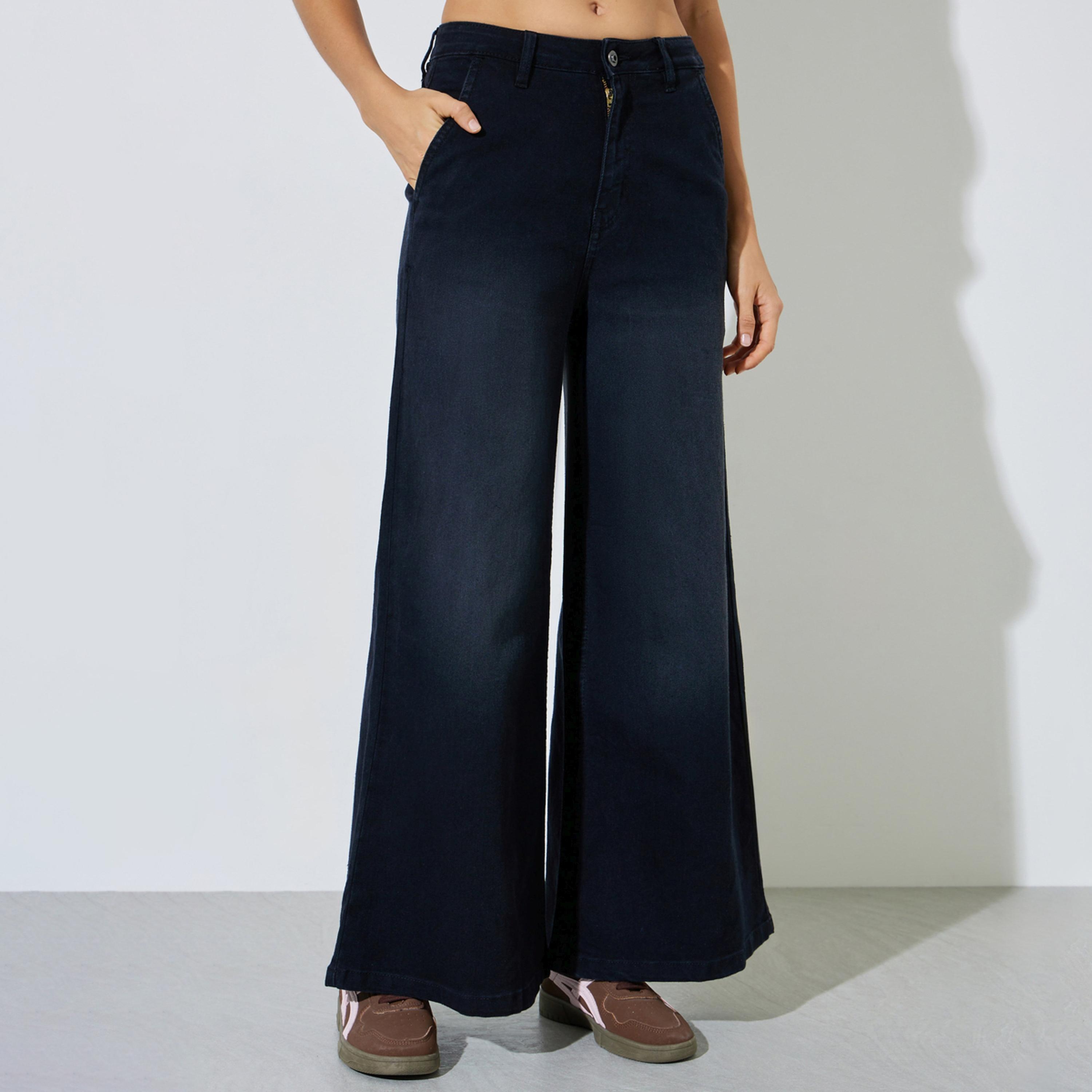 جينز بقصة واسعة وخصر متوسط-women-clothing-bottoms-jeans-image-1
