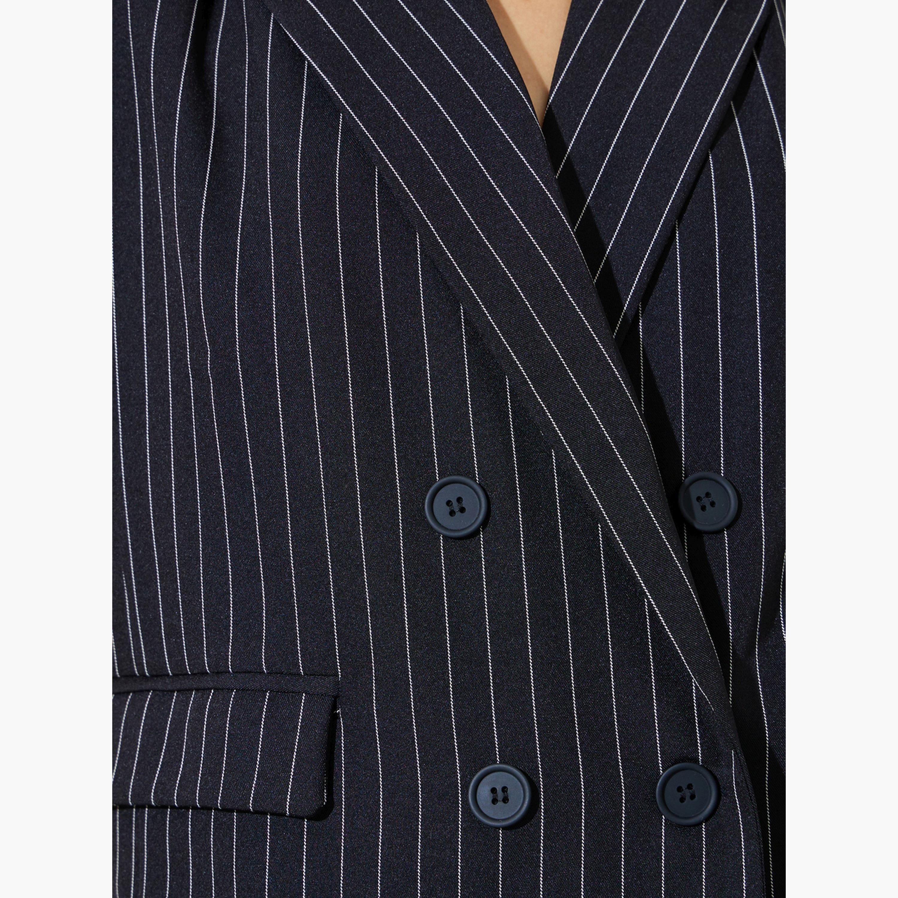 Styli Black Striped Waistcoat and Trousers Co-ord Set-women-clothing-coordsets-image-5