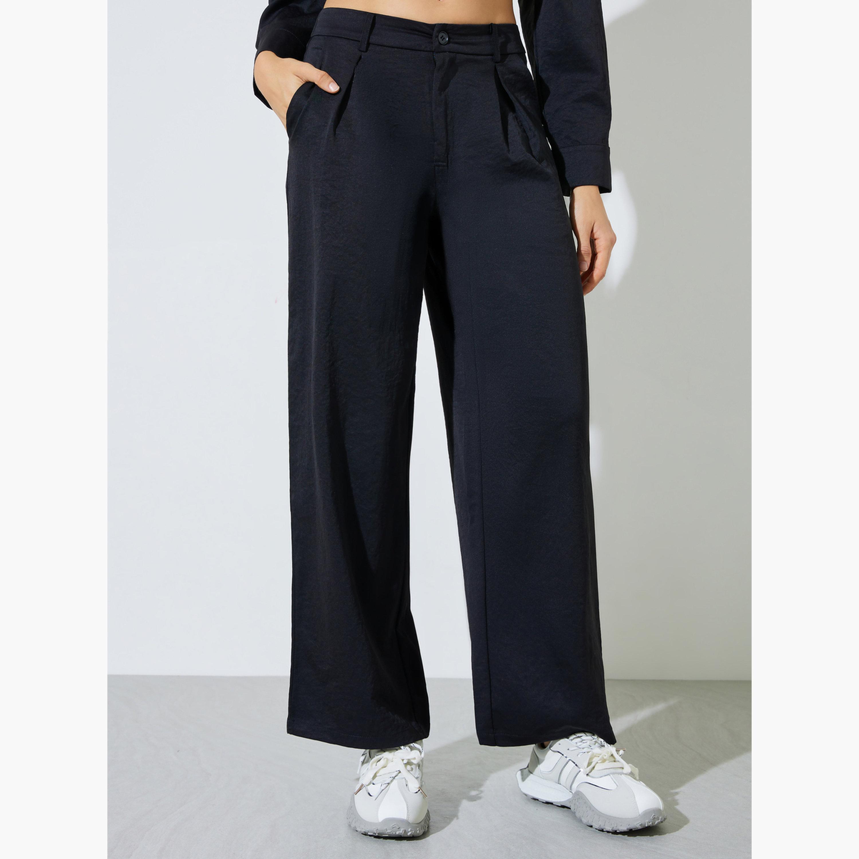 ستايلي - طقم قميص وبنطال أسود بحزام-women-clothing-coordsets-image-4
