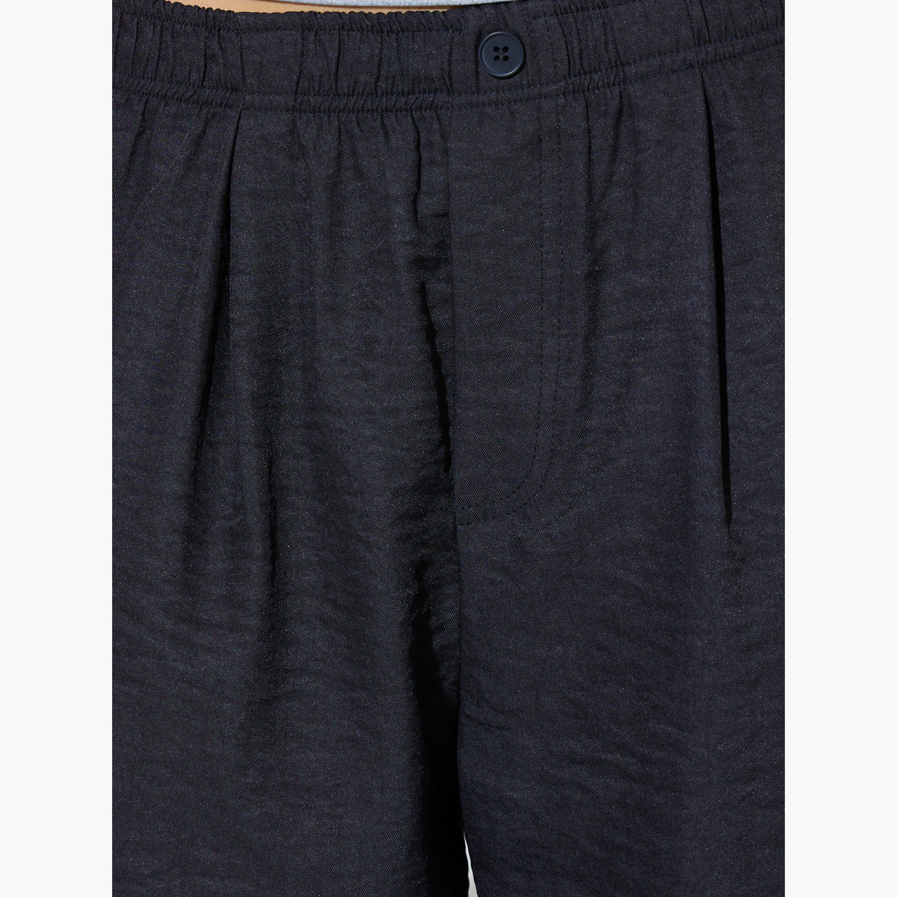 Styli Black Mid Rise Straight Leg Pants with Side Pocket-women-clothing-bottoms-joggers-image-3