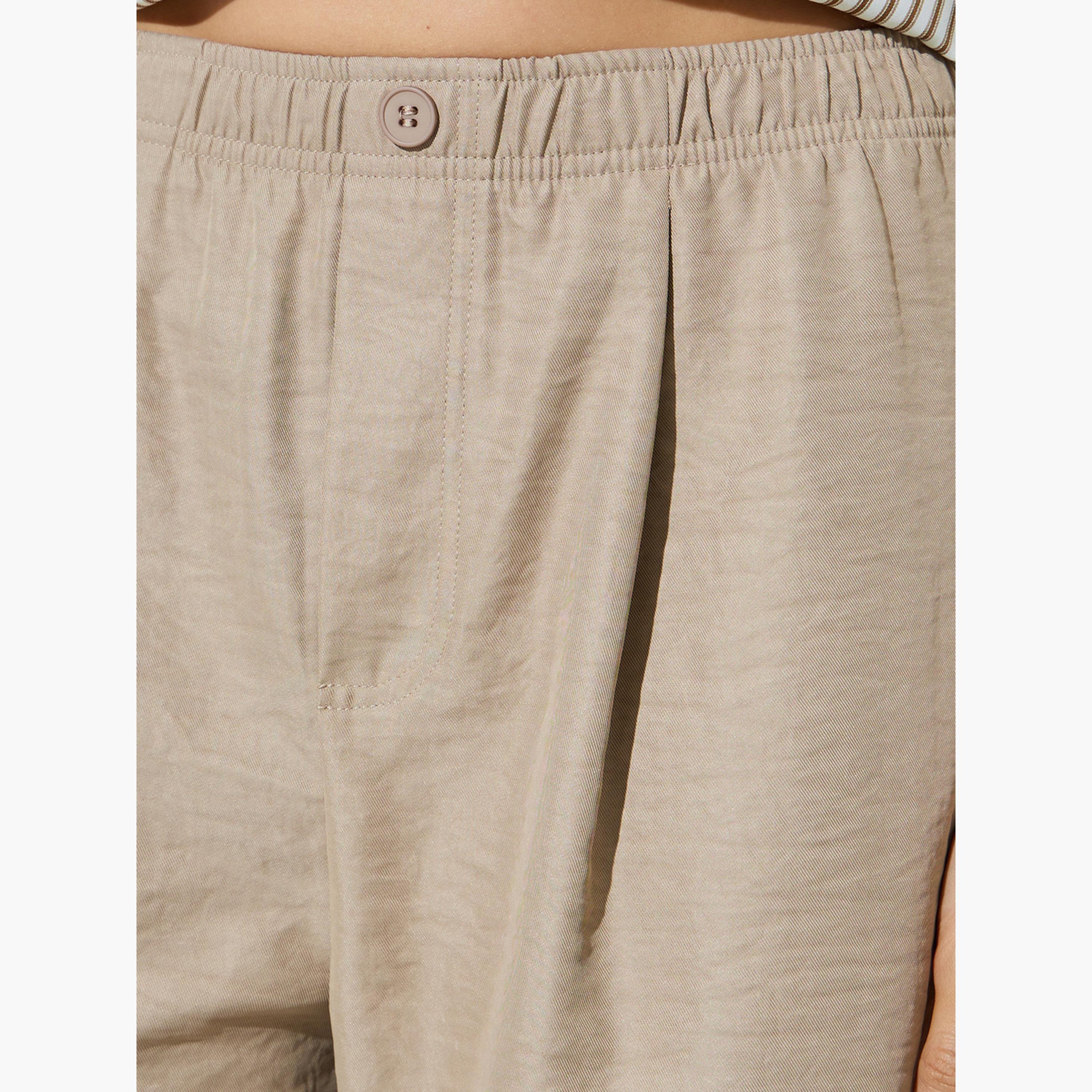 Styli Beige Mid Rise Straight Leg Pants with Side Pocket-women-clothing-bottoms-joggers-image-3