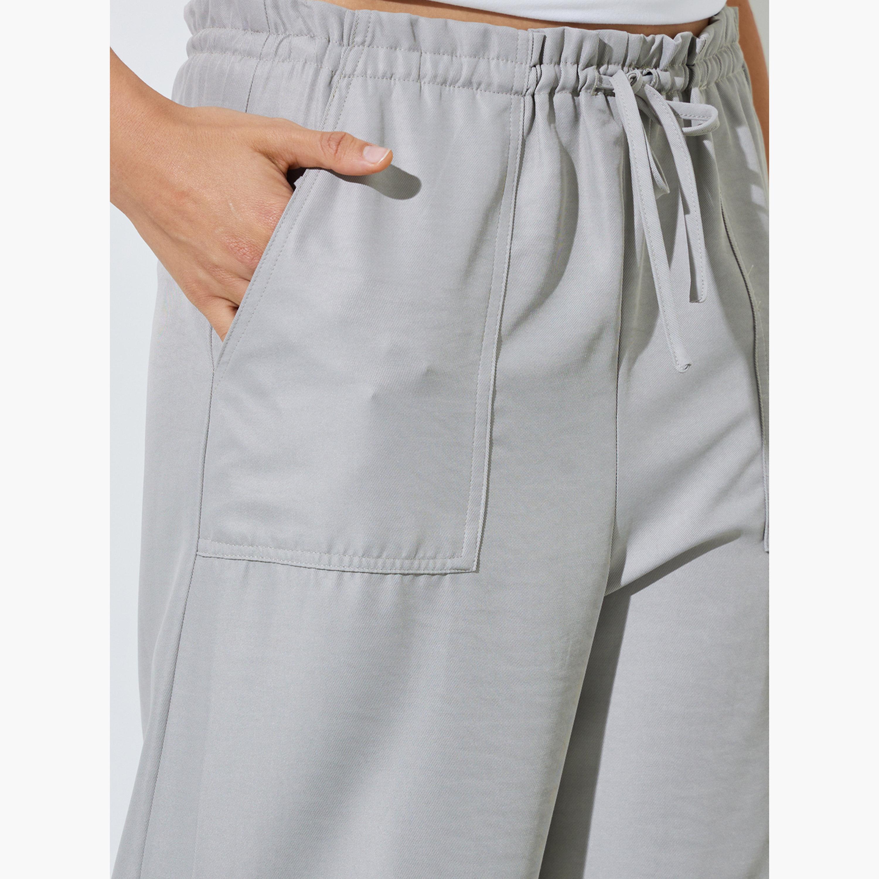 Styli Grey Drawstring Wide-Leg Pants-women-clothing-bottoms-joggers-image-3