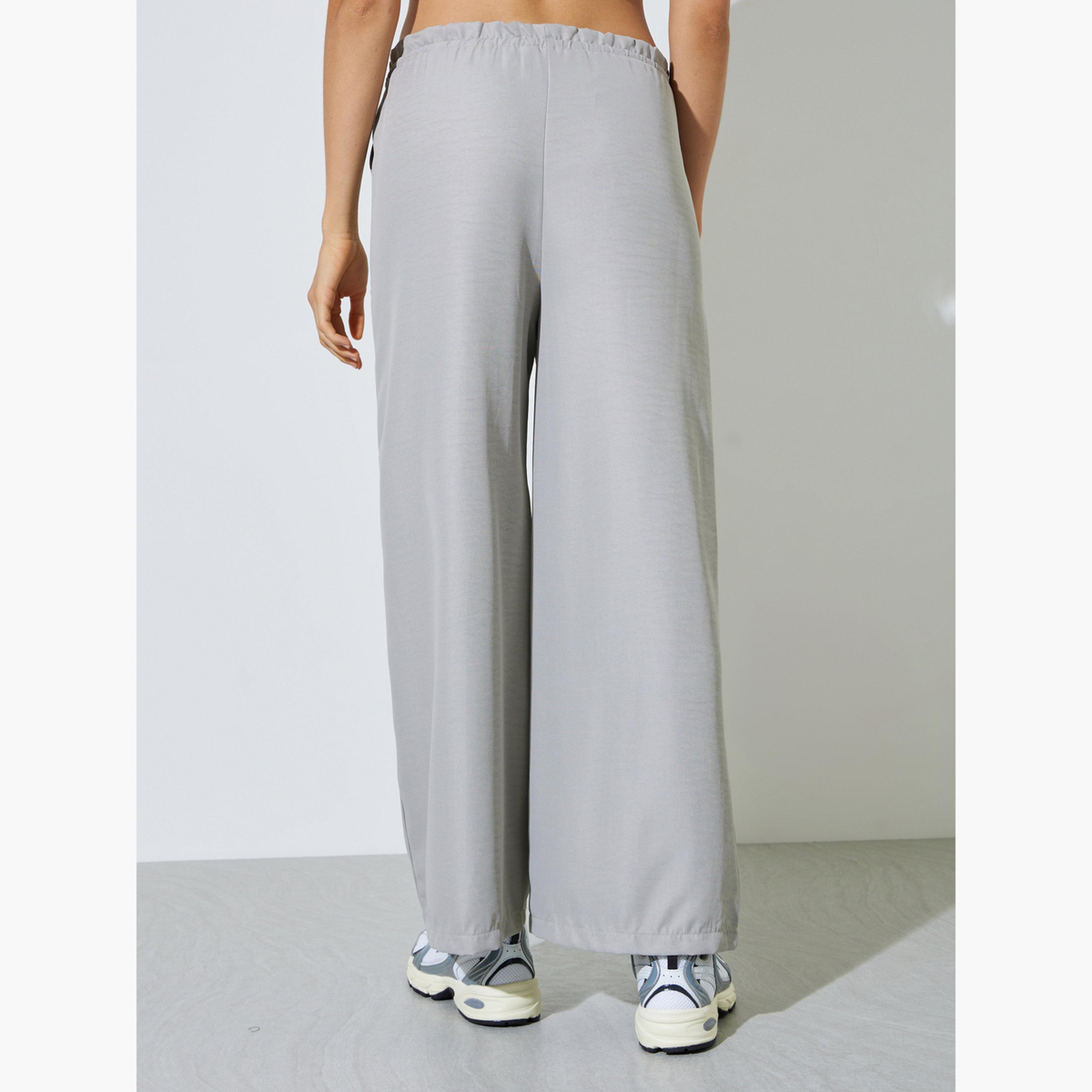 Styli Grey Drawstring Wide-Leg Pants-women-clothing-bottoms-joggers-image-4