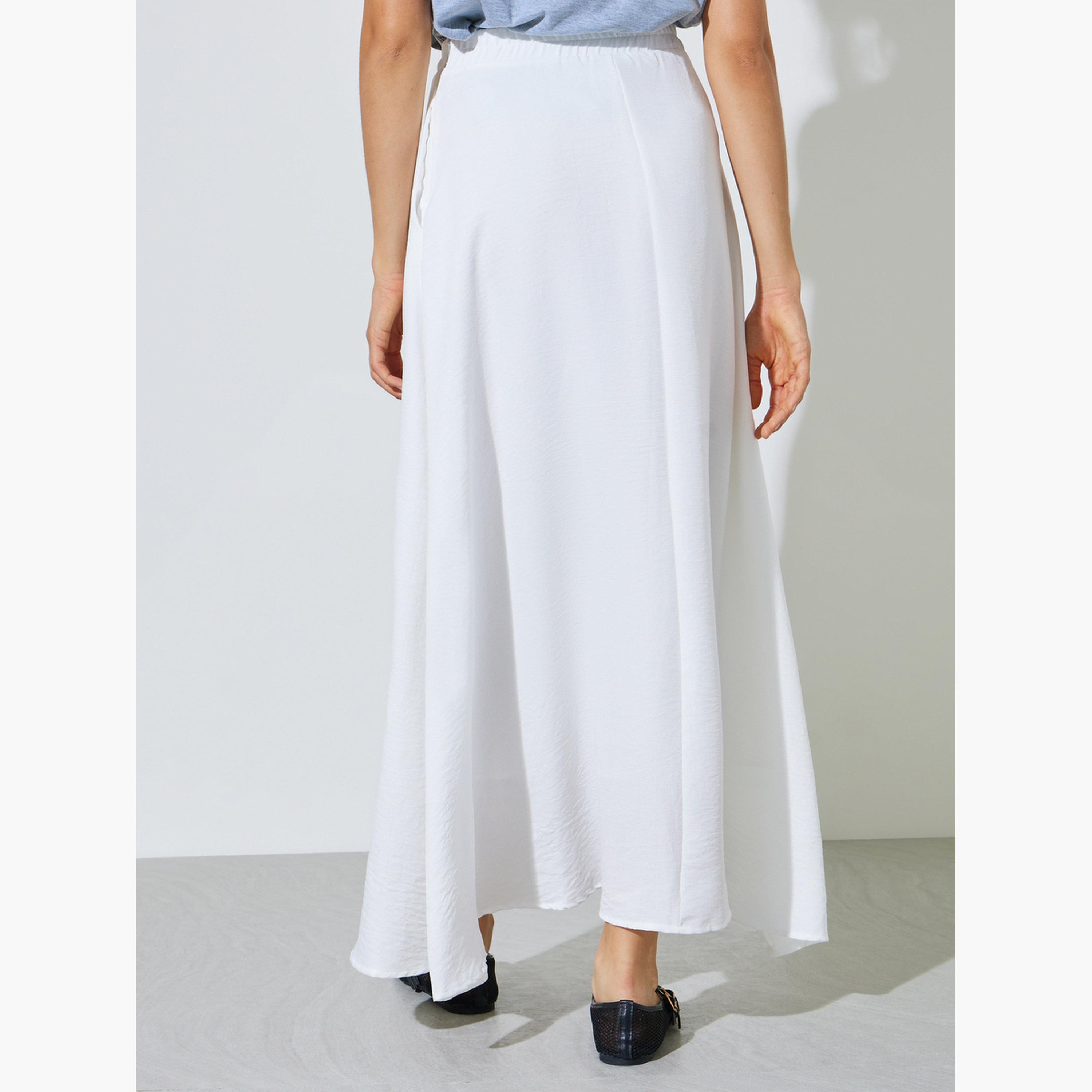 Styli Off-White Side Pocket detail A-Line Maxi Skirt-women-clothing-bottoms-skirts-image-4