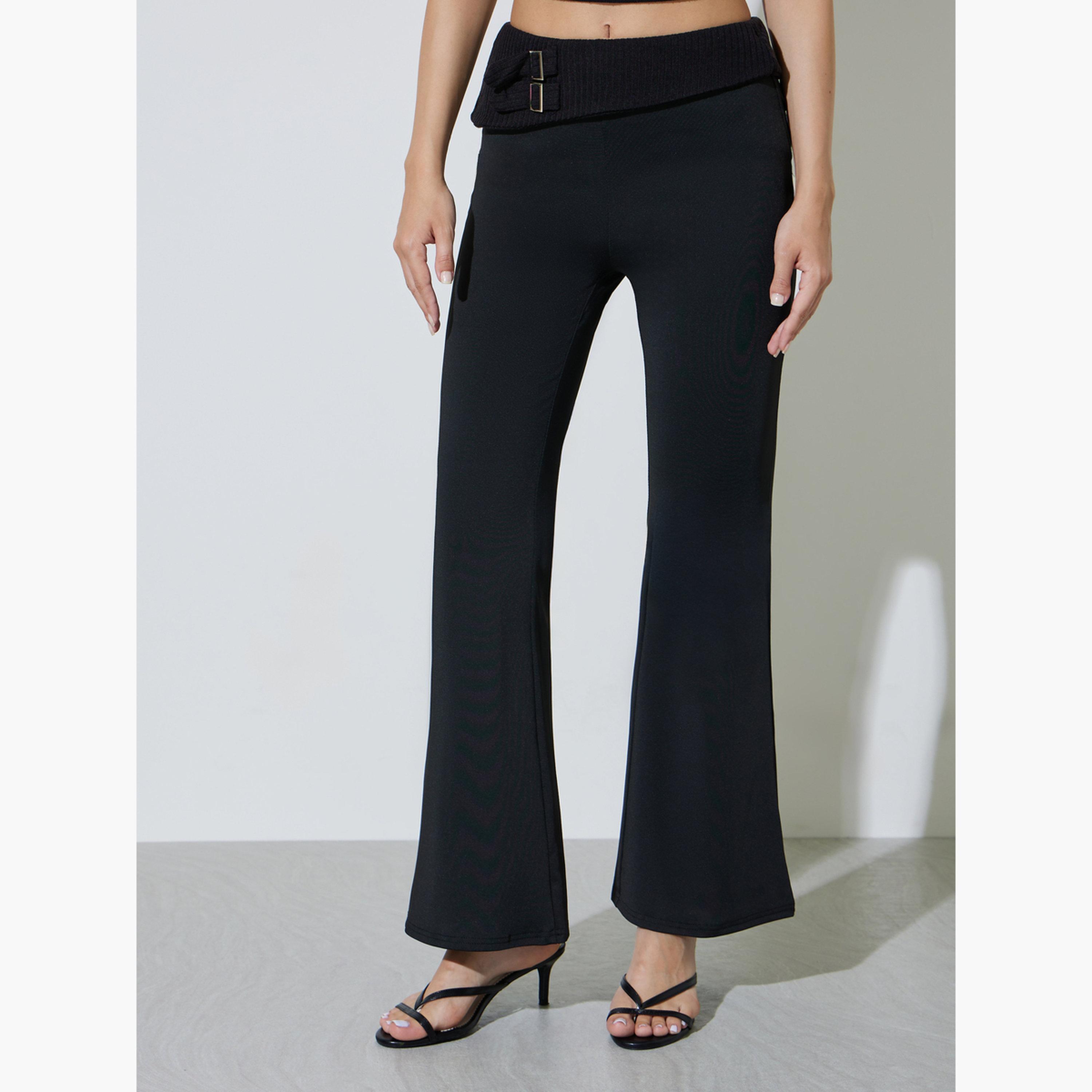 Take Two Black High Rise Flared Pants-women-clothing-trousers-image-1